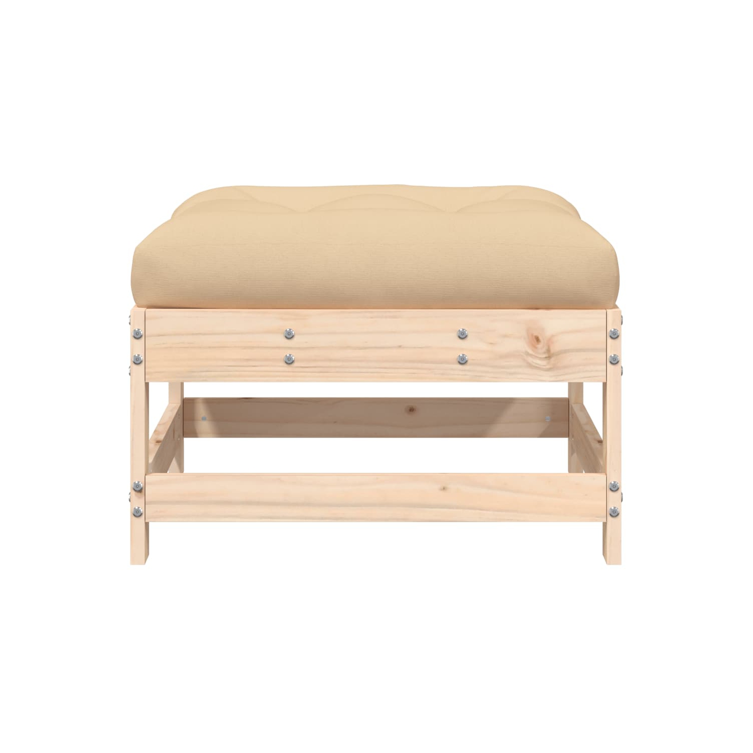 vidaXL Garden Footstools with Cushions 2pcs Solid Wood Pine