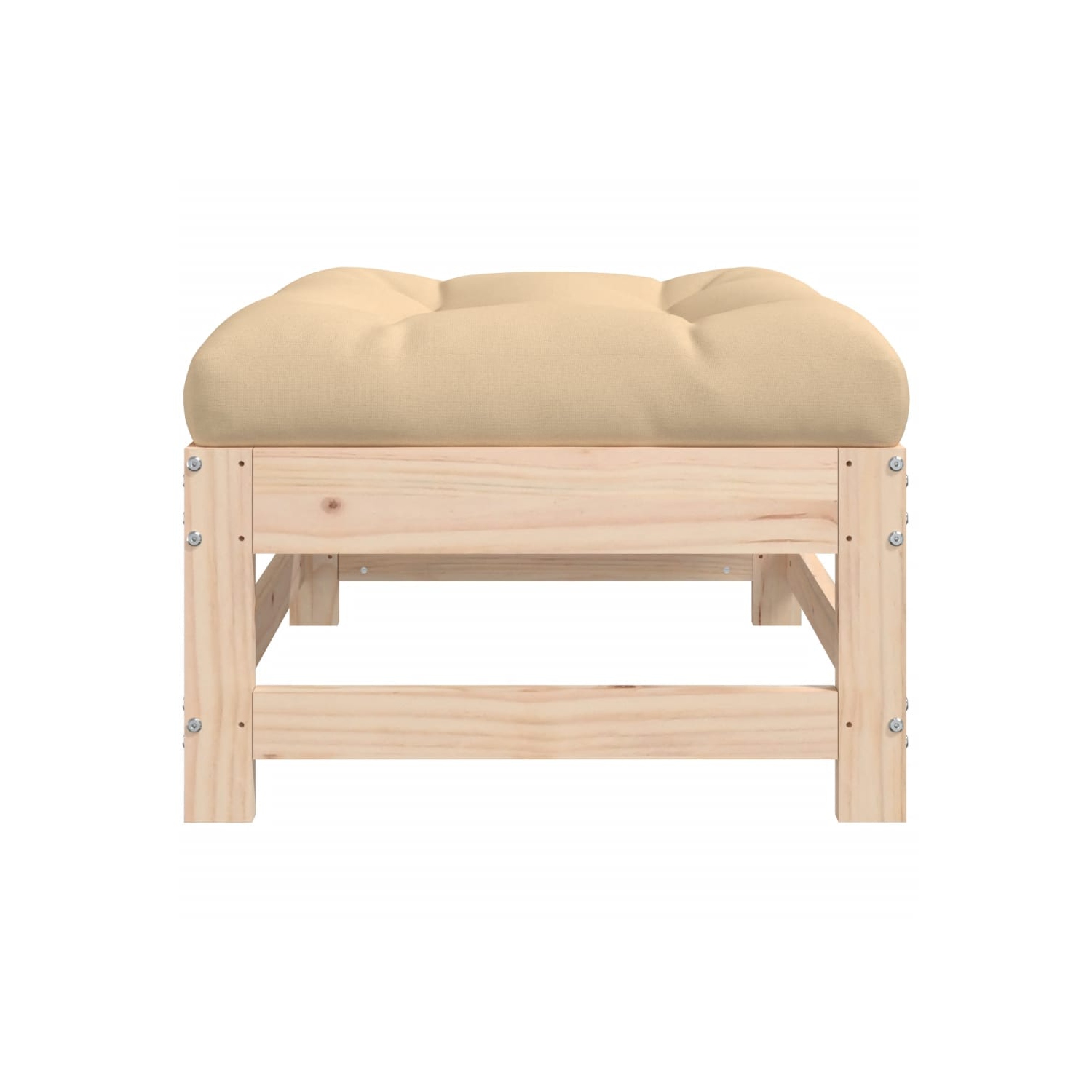 vidaXL Garden Footstools with Cushions 2pcs Solid Wood Pine