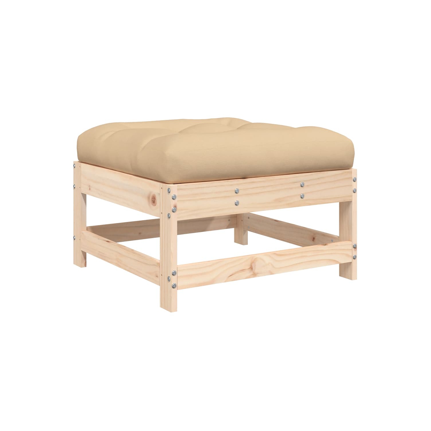 vidaXL Garden Footstools with Cushions 2pcs Solid Wood Pine