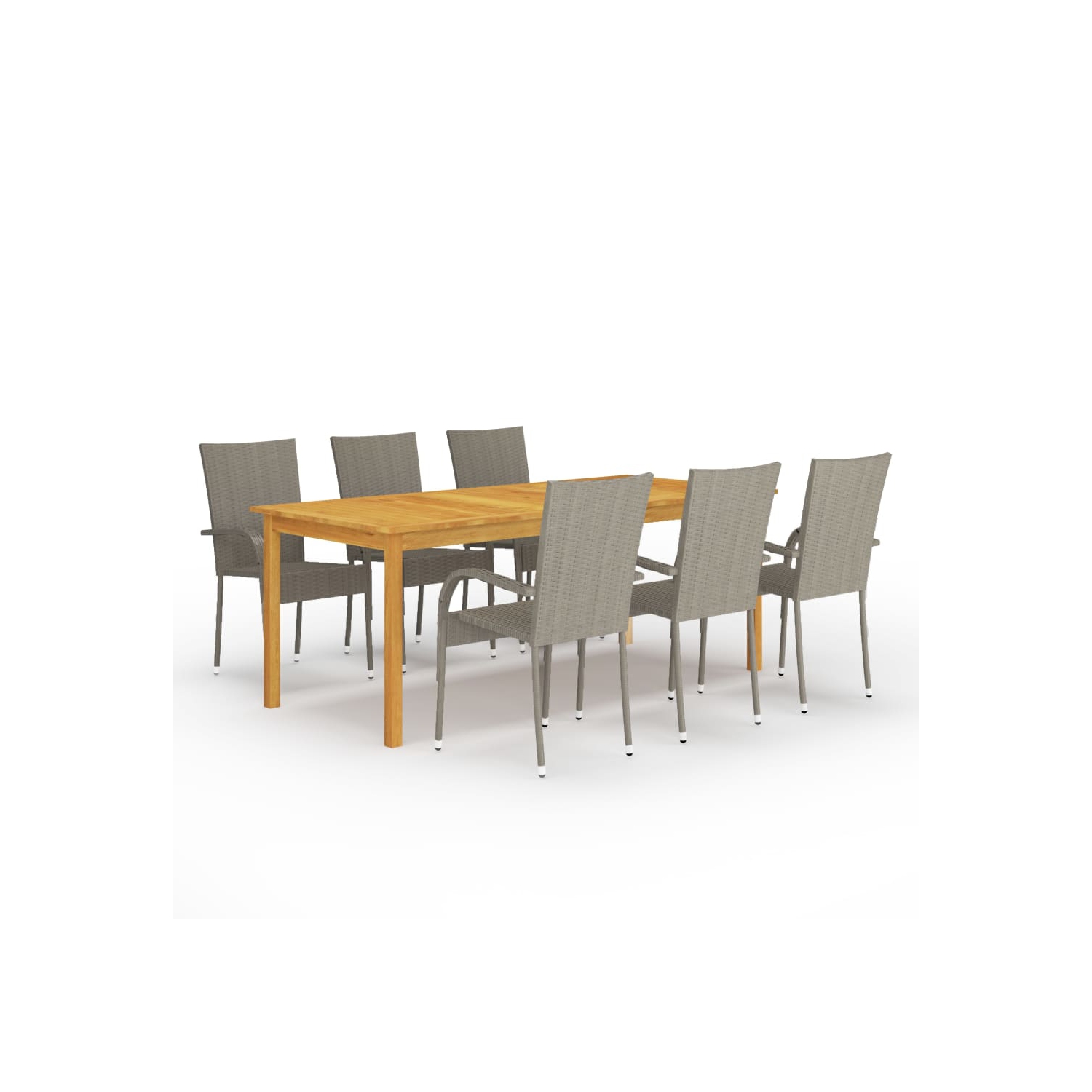 vidaXL 7 Piece Garden Dining Set Grey