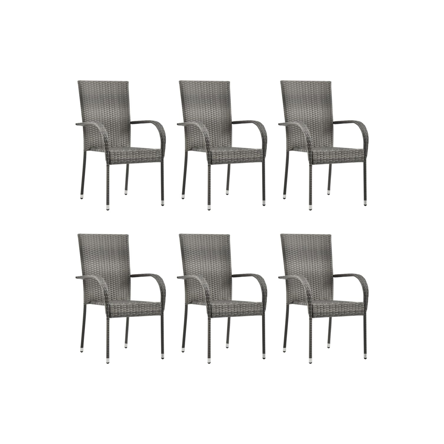 vidaXL 7 Piece Garden Dining Set Grey