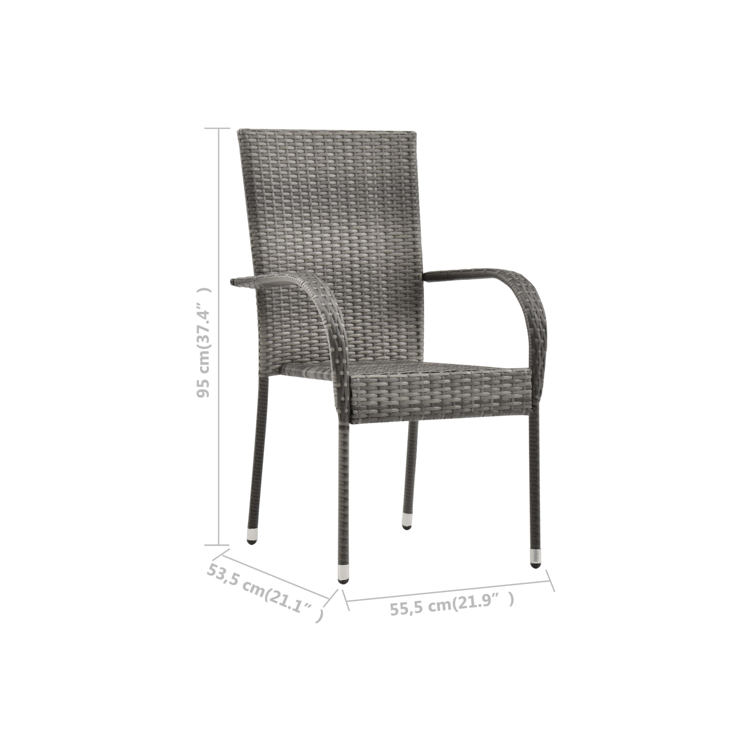 vidaXL 7 Piece Garden Dining Set Grey