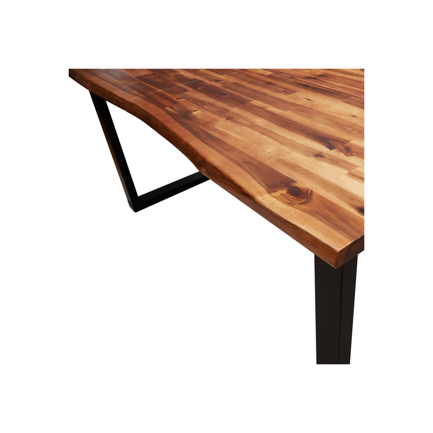 vidaXL 3 Piece Dining Set with Live Edge Solid Wood Acacia