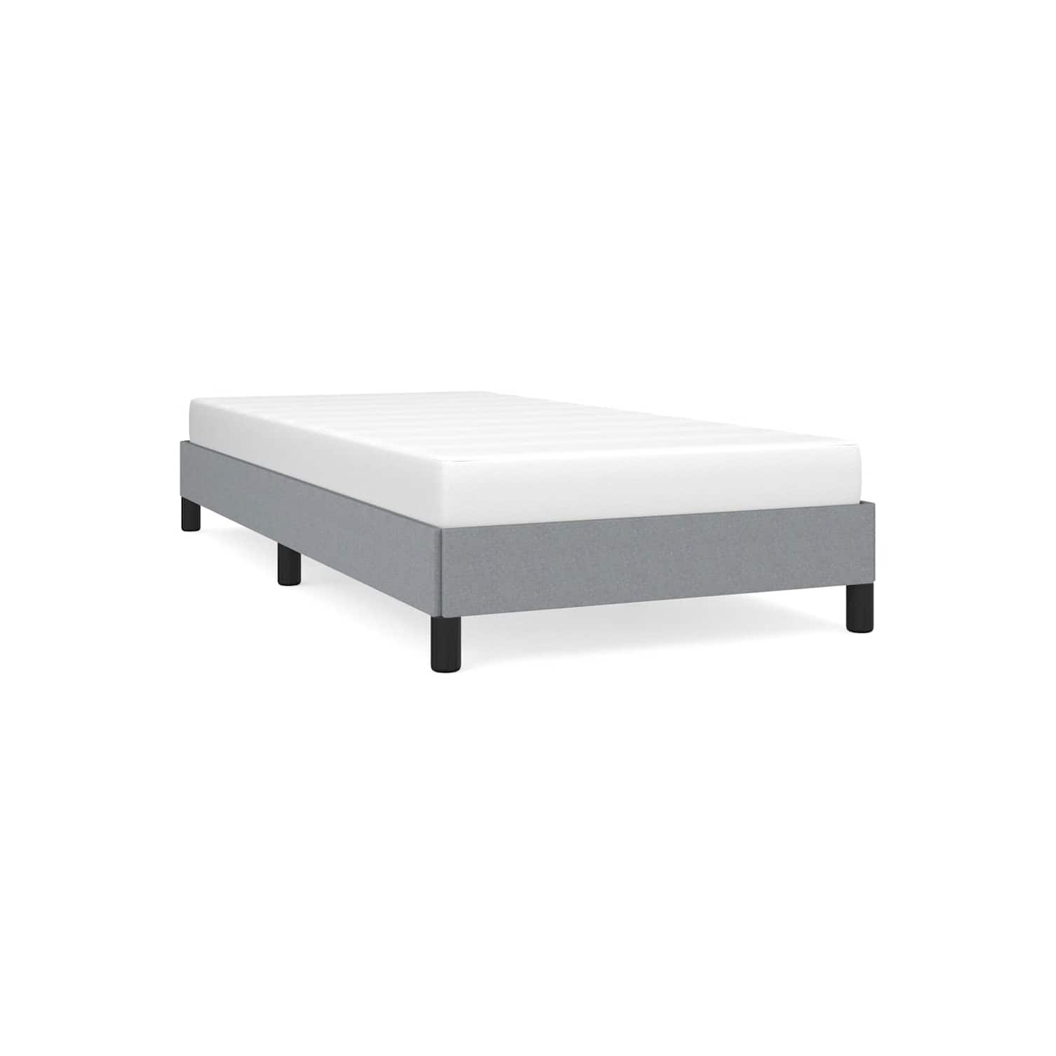 Cadre de très grand lit simple vidaXL, cadre de lit plateforme recouvert de tissu, gris pâle, sans matelas