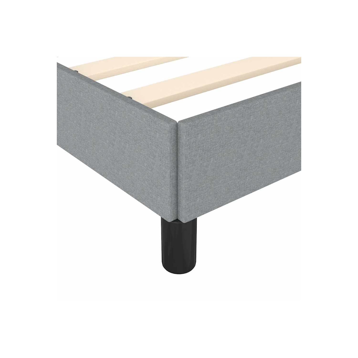 Cadre de très grand lit simple vidaXL, cadre de lit plateforme recouvert de tissu, gris pâle, sans matelas