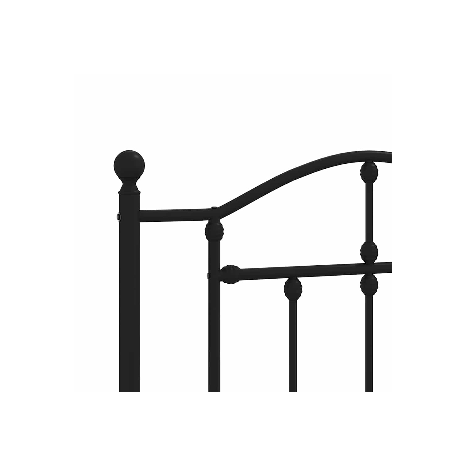 vidaXL Black Twin Metal Bed Frame with Headboard & Slats, No Mattress, Easy Assembly