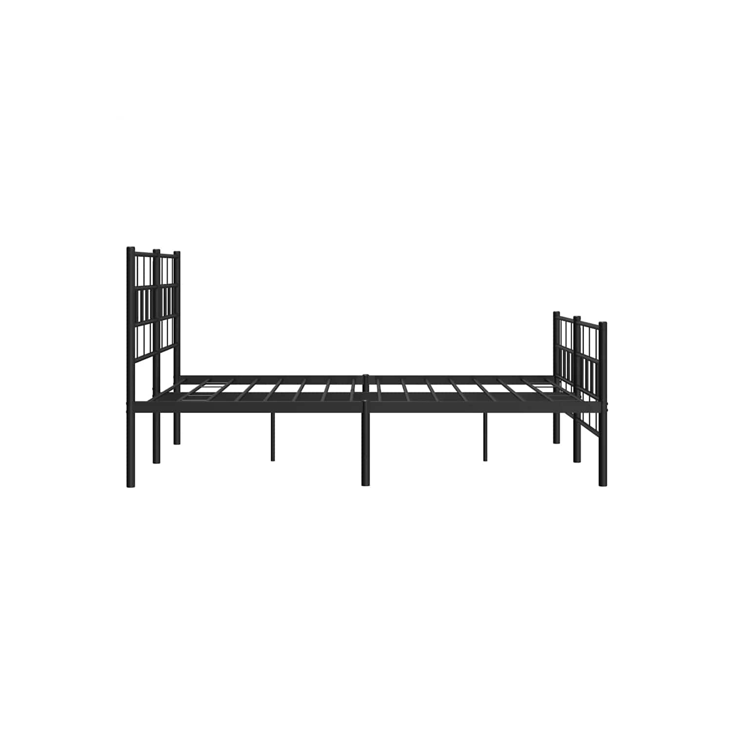 vidaXL Black Metal Full Bed Frame with Headboard, Heavy-Duty, Under-Bed Storage, No Mattress