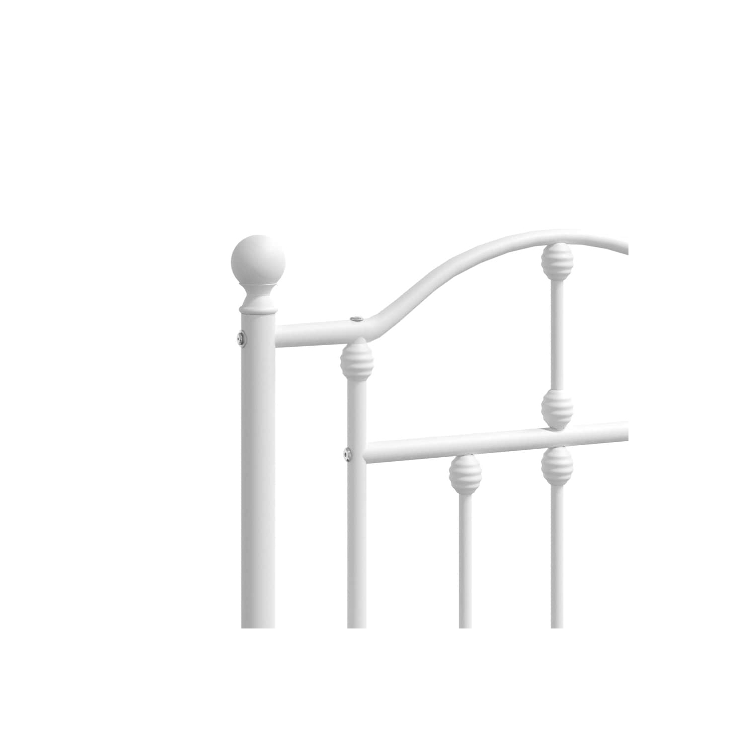 vidaXL White Full Metal Bed Frame with Headboard & Slats, No Mattress, Easy Assembly