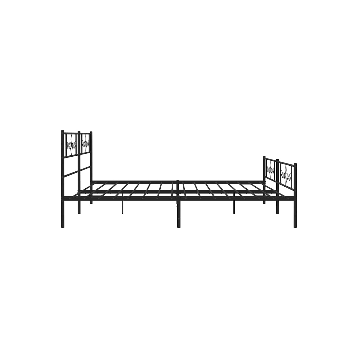 vidaXL 12" Black King Size Metal Bed Frame with Headboard & Footboard No Mattress