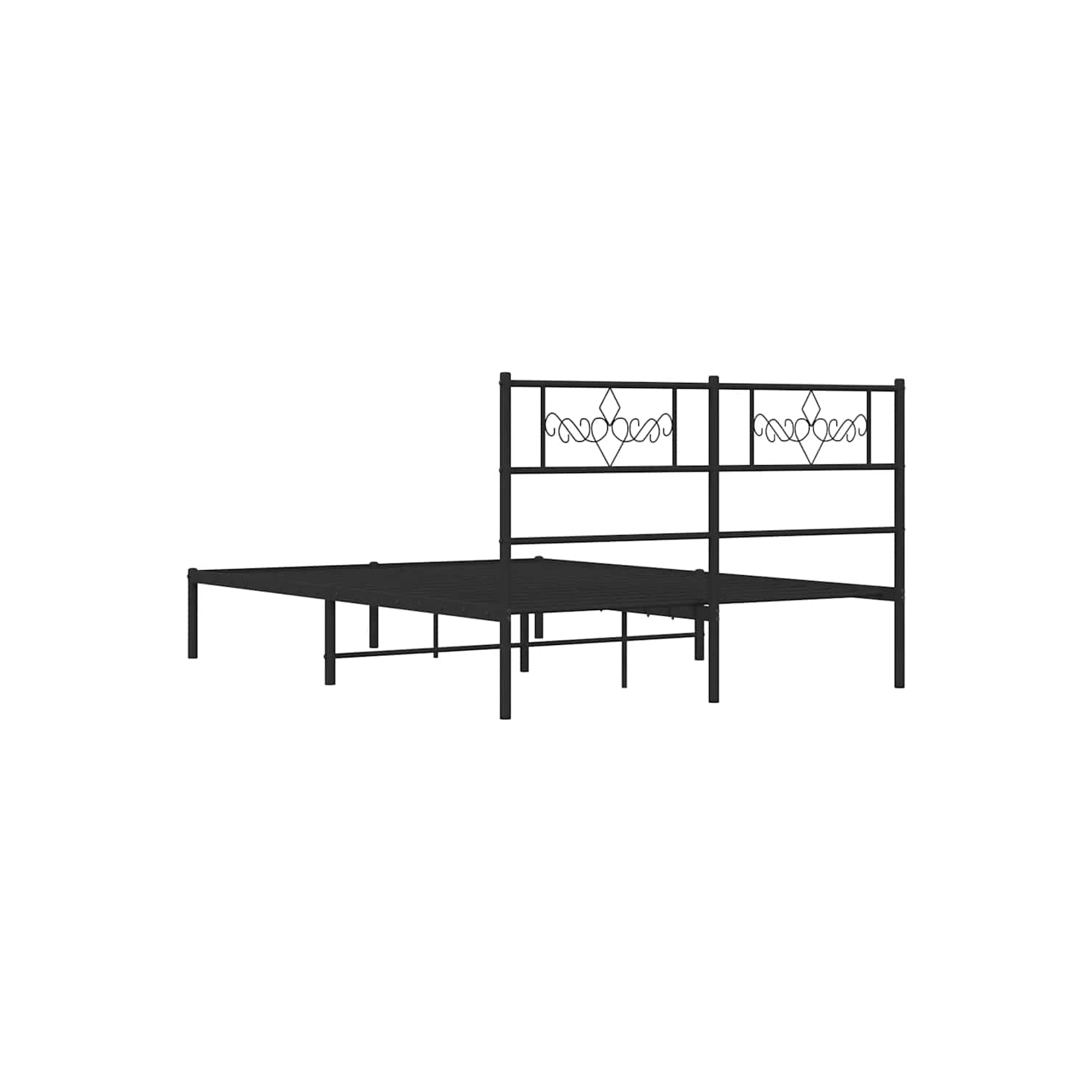 vidaXL 12" Black Full Size Metal Bed Frame with Headboard No Mattress