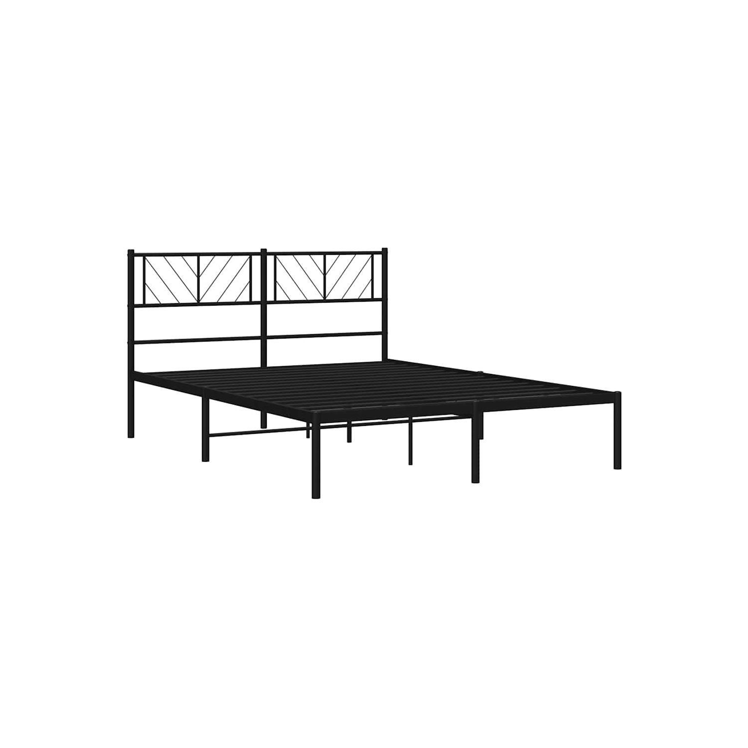 VidaXL – Cadre de lit double en métal avec tête de lit, acier robuste, noir, sans matelas