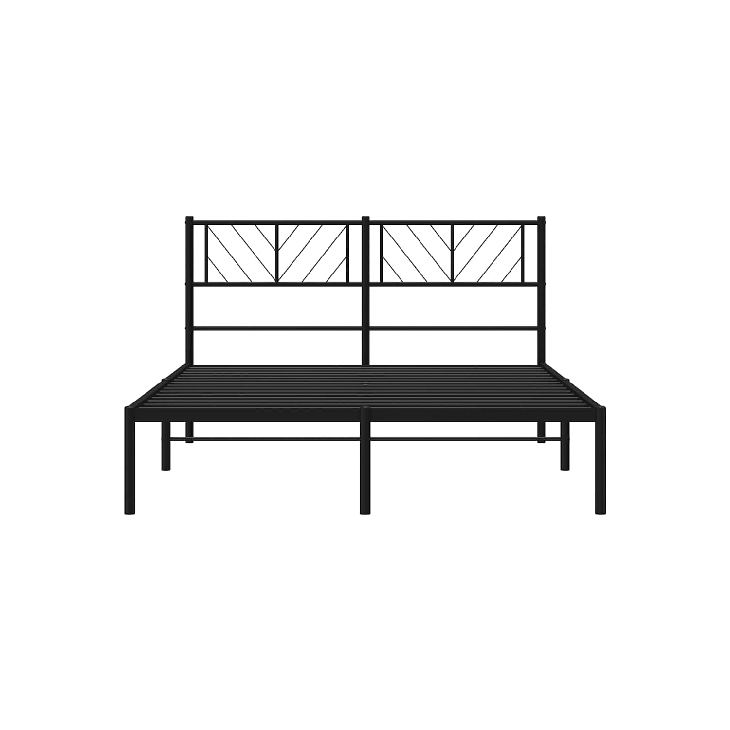 VidaXL – Cadre de lit double en métal avec tête de lit, acier robuste, noir, sans matelas