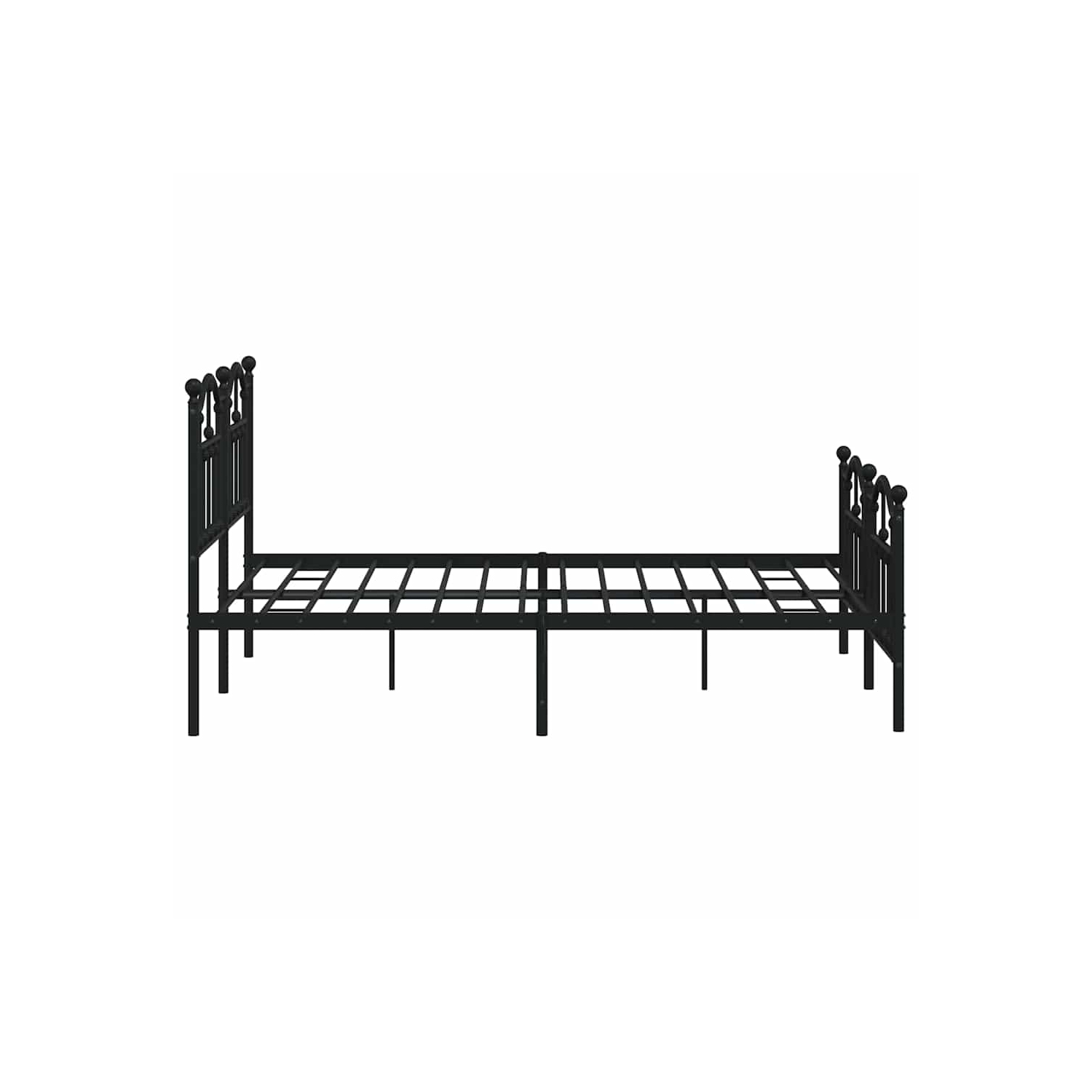 vidaXL Black Full Metal Bed Frame with Headboard & Slats, No Mattress, Easy Assembly