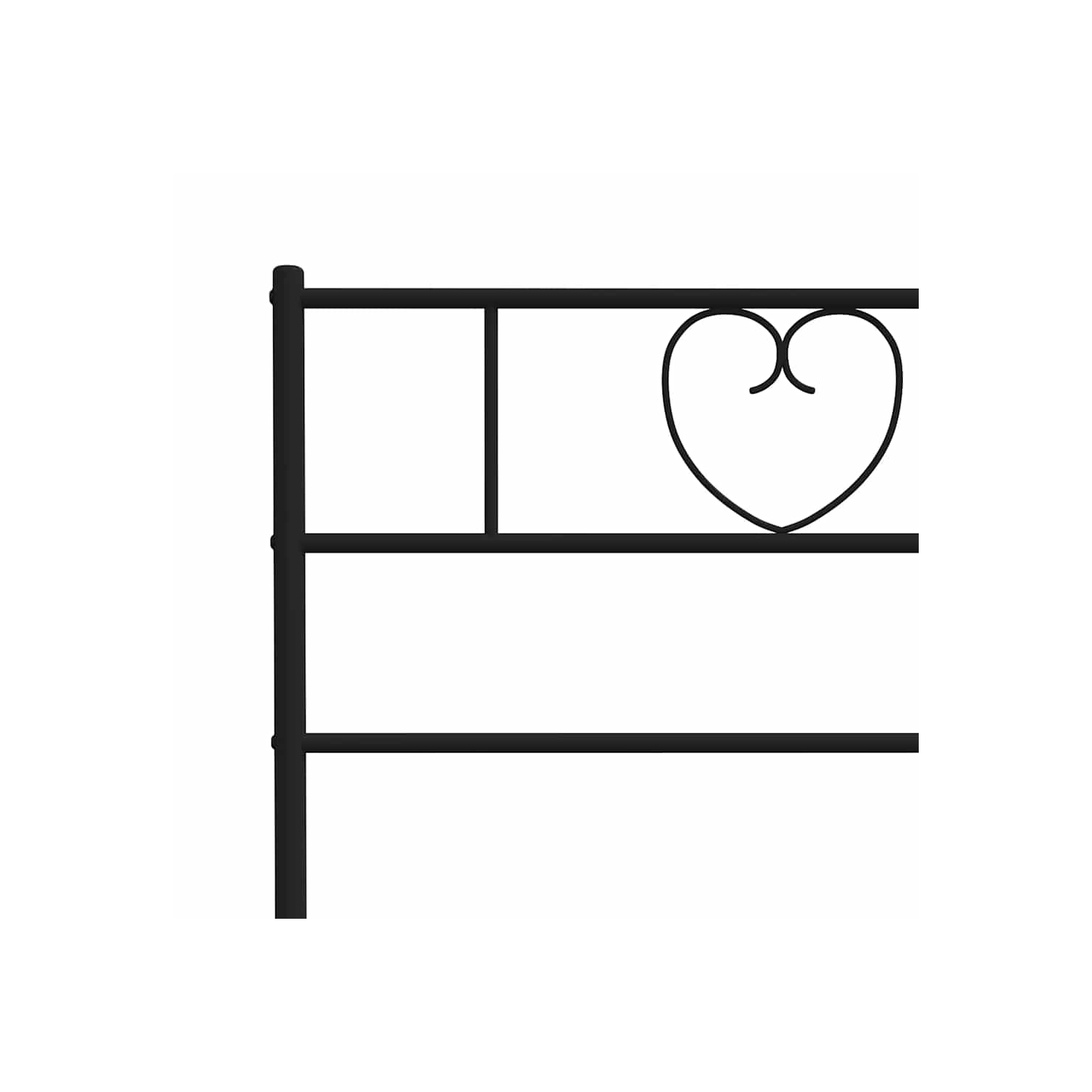 vidaXL King Metal Bed Frame with Headboard & Footboard, Sturdy Steel, Black, No Mattress