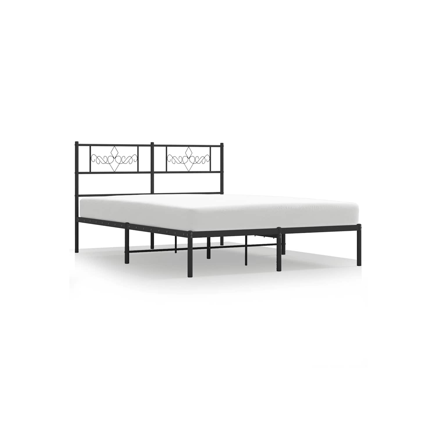 vidaXL 12" Black Queen Metal Bed Frame with Headboard No Mattress