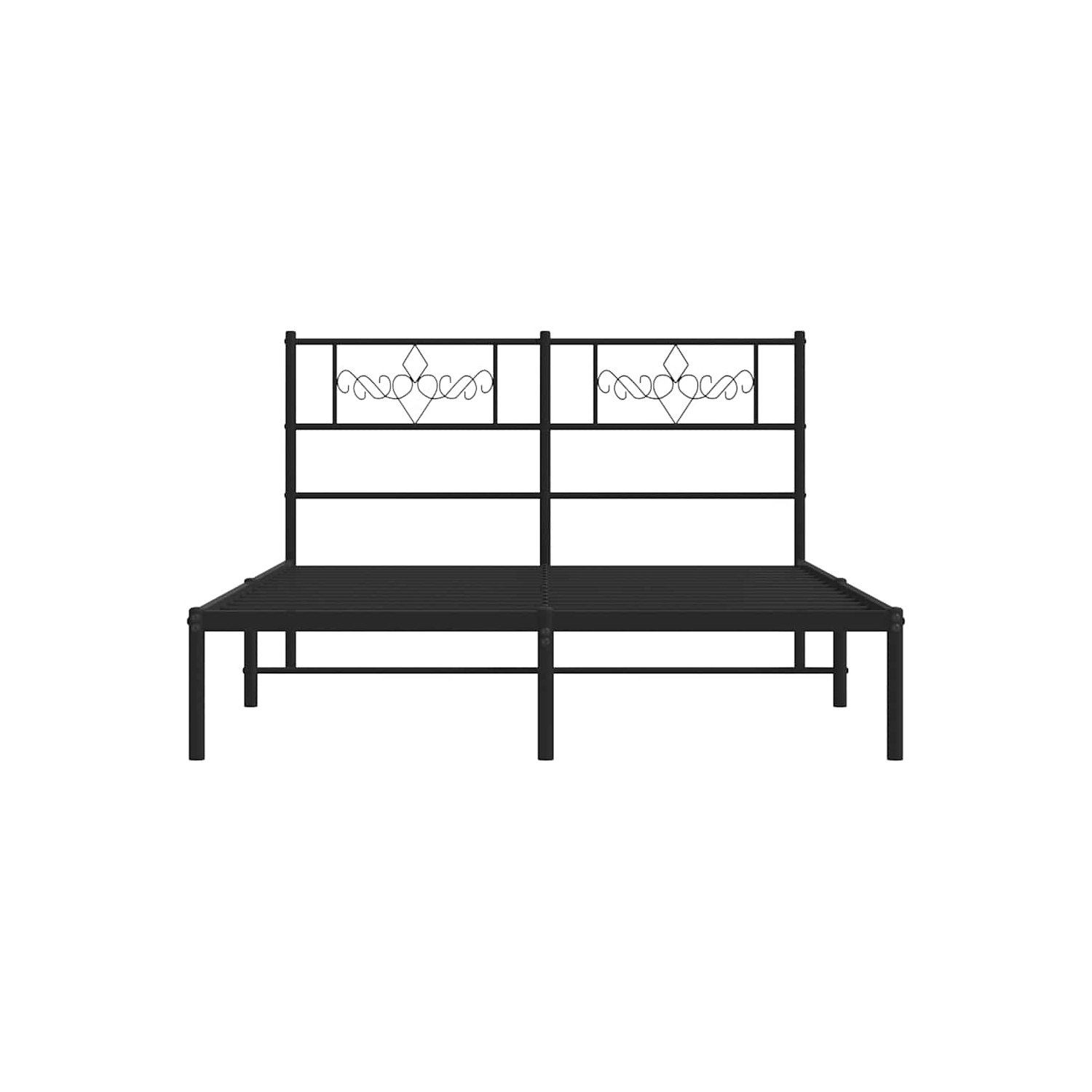 vidaXL 12" Black Queen Metal Bed Frame with Headboard No Mattress