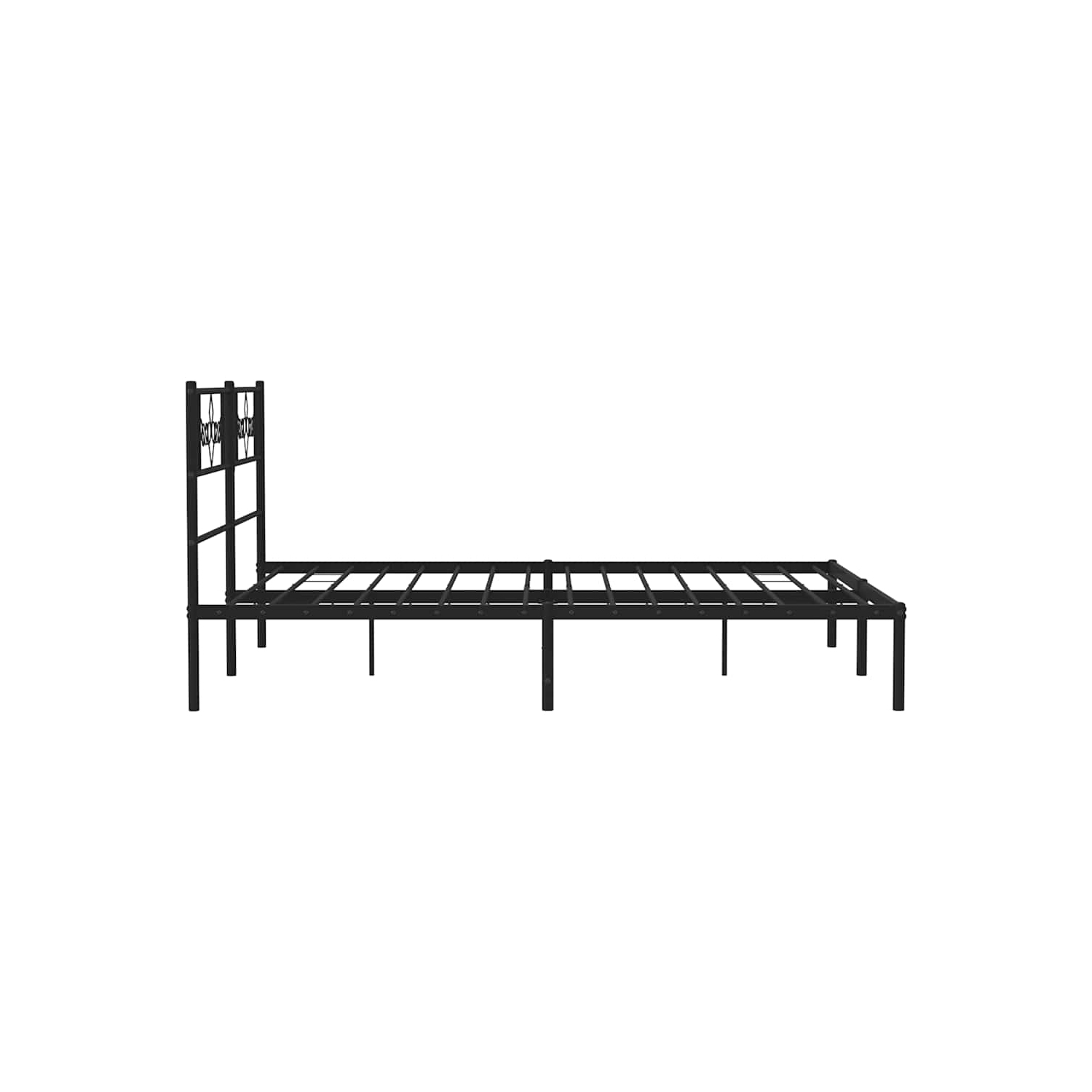 vidaXL 12" Black Queen Metal Bed Frame with Headboard No Mattress