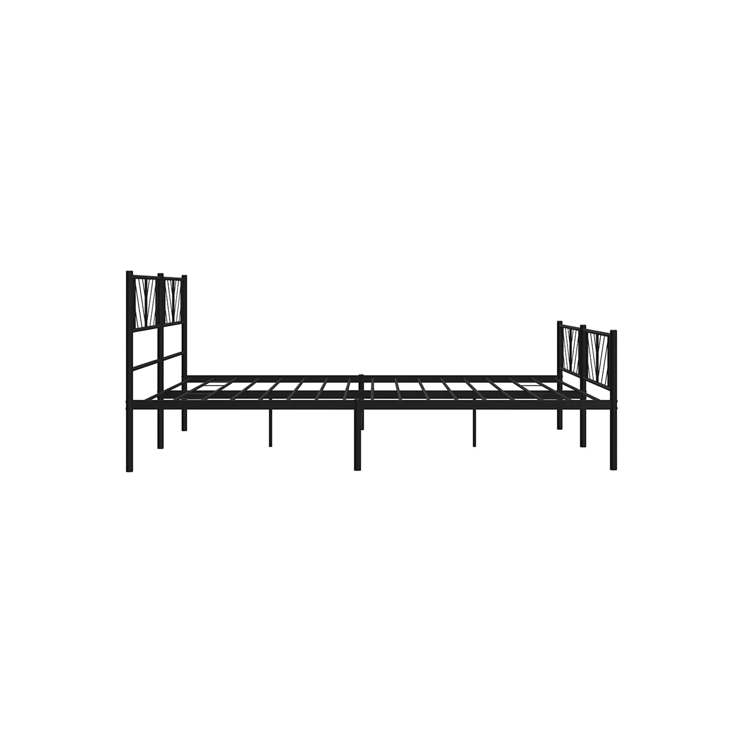 vidaXL King Metal Bed Frame with Headboard & Footboard, Sturdy Steel, Black, No Mattress