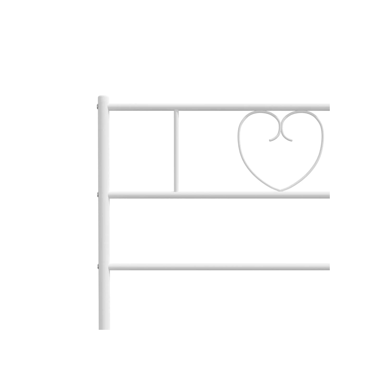 vidaXL Twin Metal Bed Frame with Headboard & Footboard, Sturdy Seel, White, No Mattress