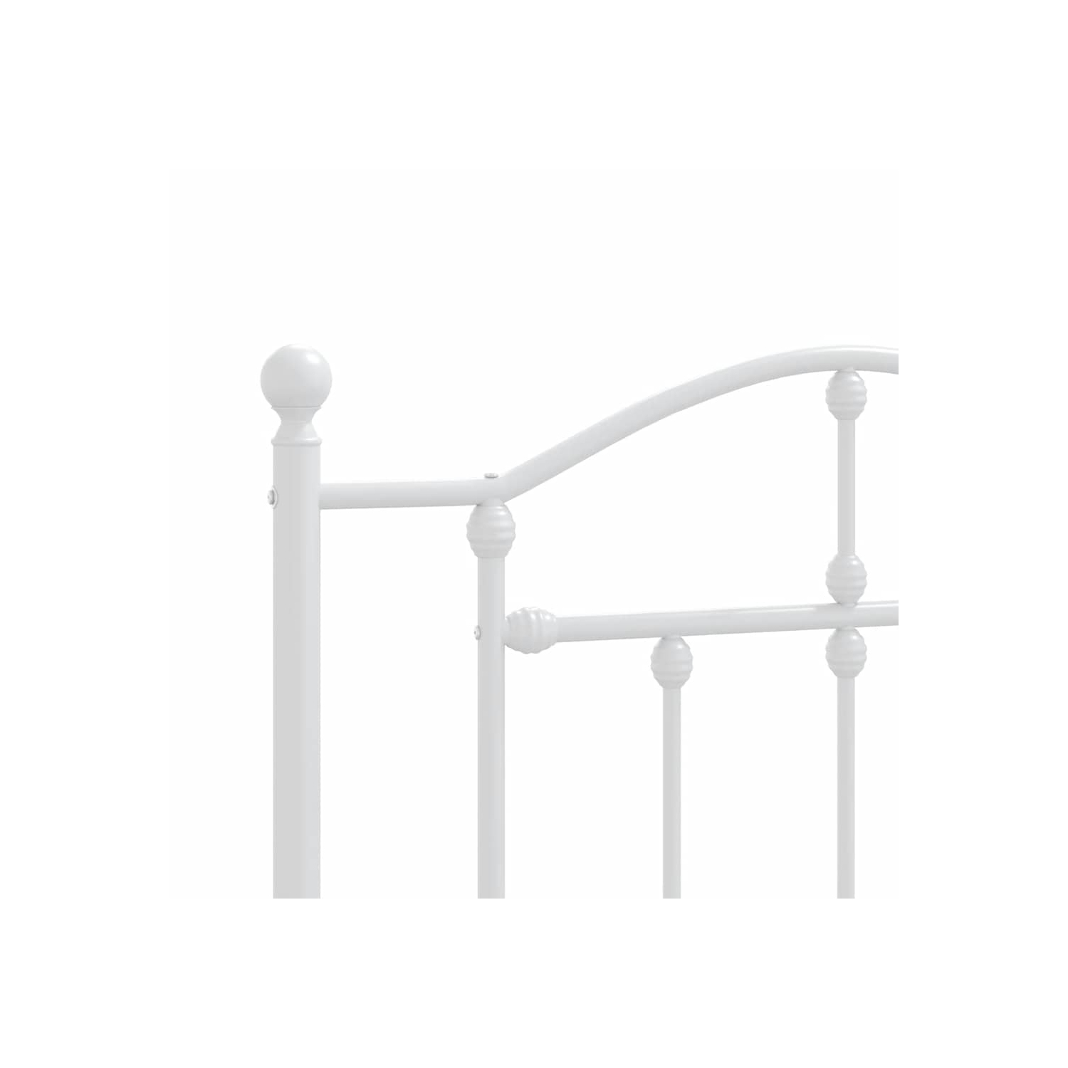 vidaXL White Twin Metal Bed Frame with Headboard & Slats, No Mattress, Easy Assembly