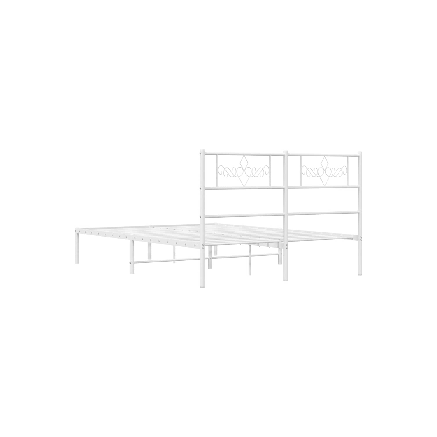 vidaXL 12" White Queen Metal Bed Frame with Headboard No Mattress