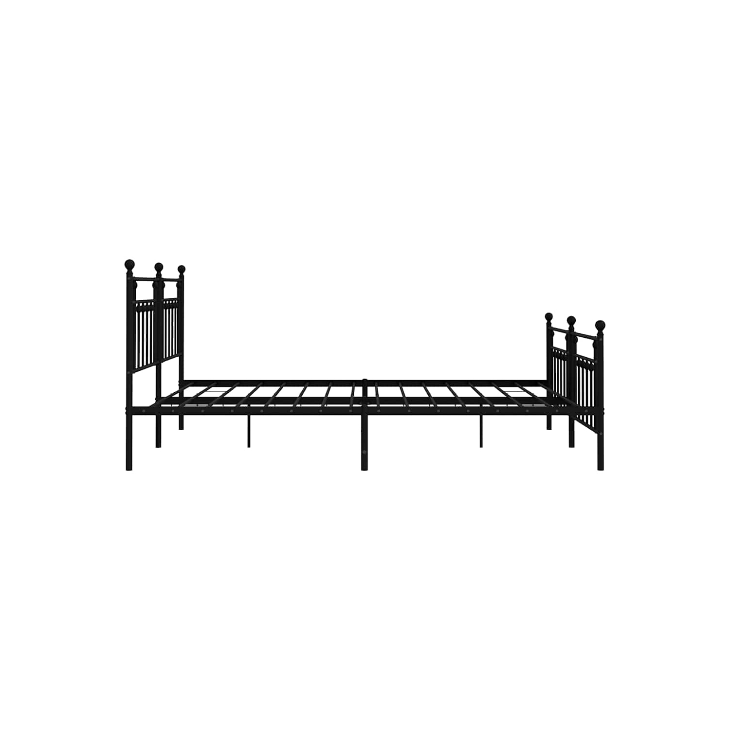 vidaXL 12" Black King Size Metal Bed Frame with Headboard & Footboard No Mattress