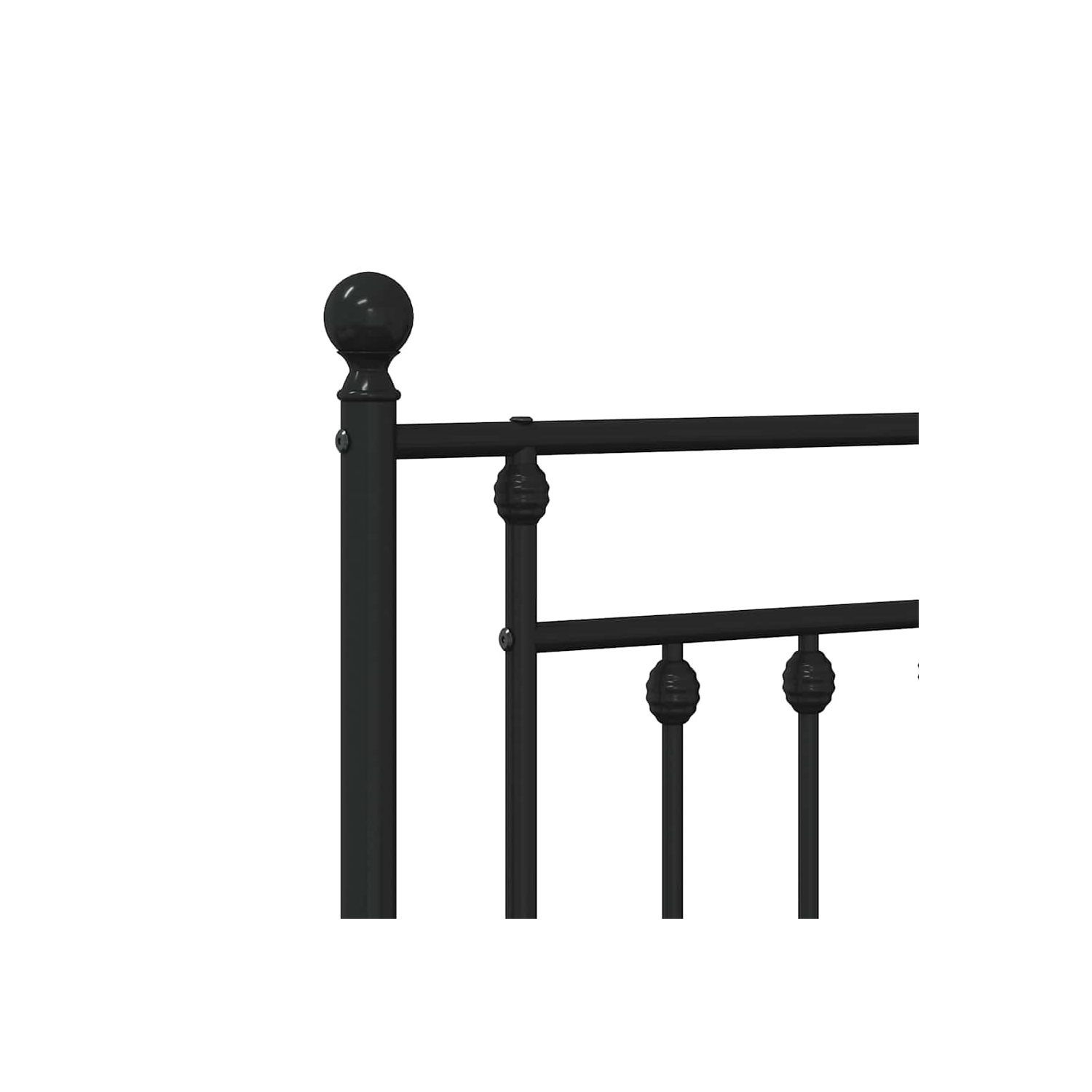 vidaXL 12" Black King Size Metal Bed Frame with Headboard & Footboard No Mattress