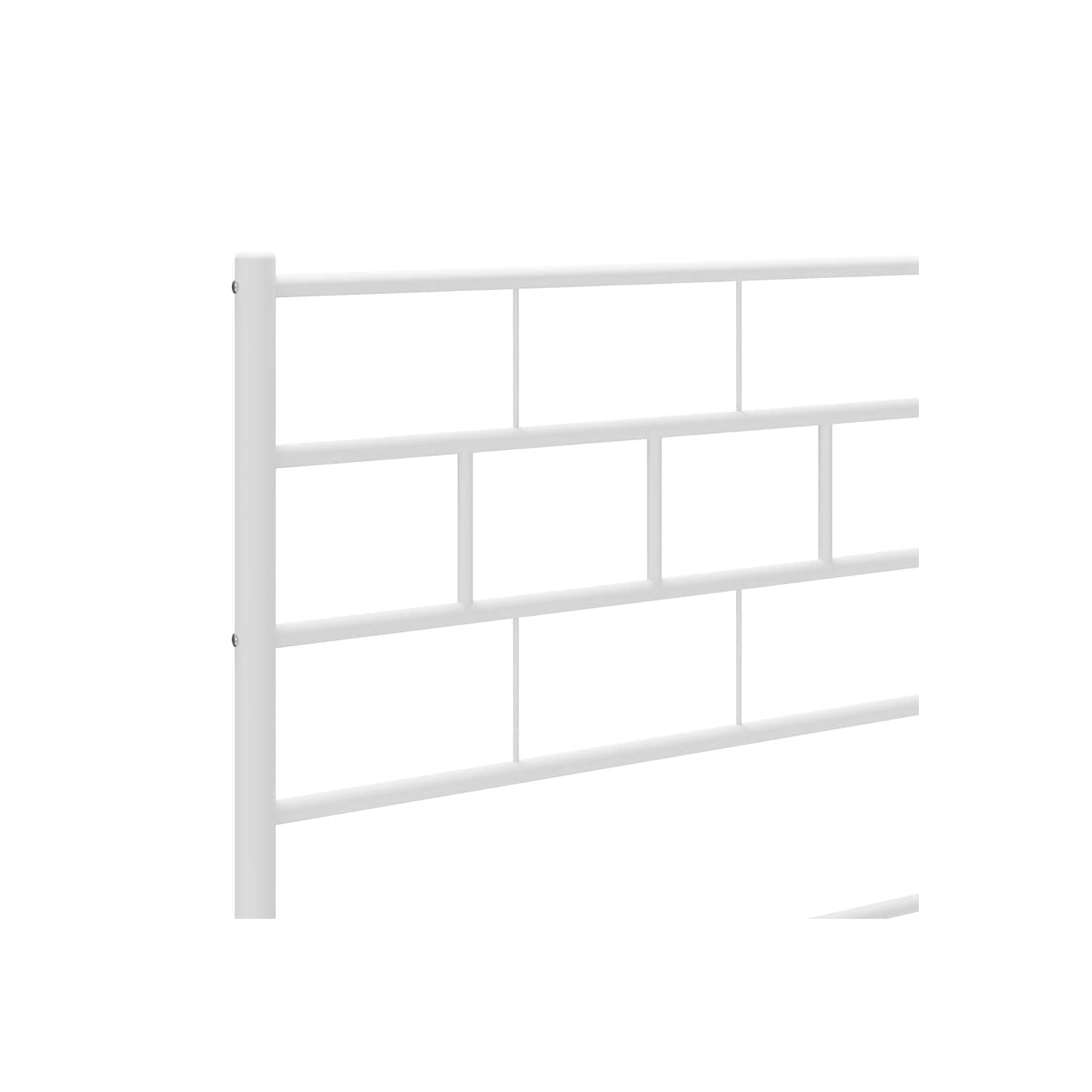 vidaXL White Metal Twin XL Bed Frame with Headboard, Heavy-Duty, Under-Bed Storage, No Mattress