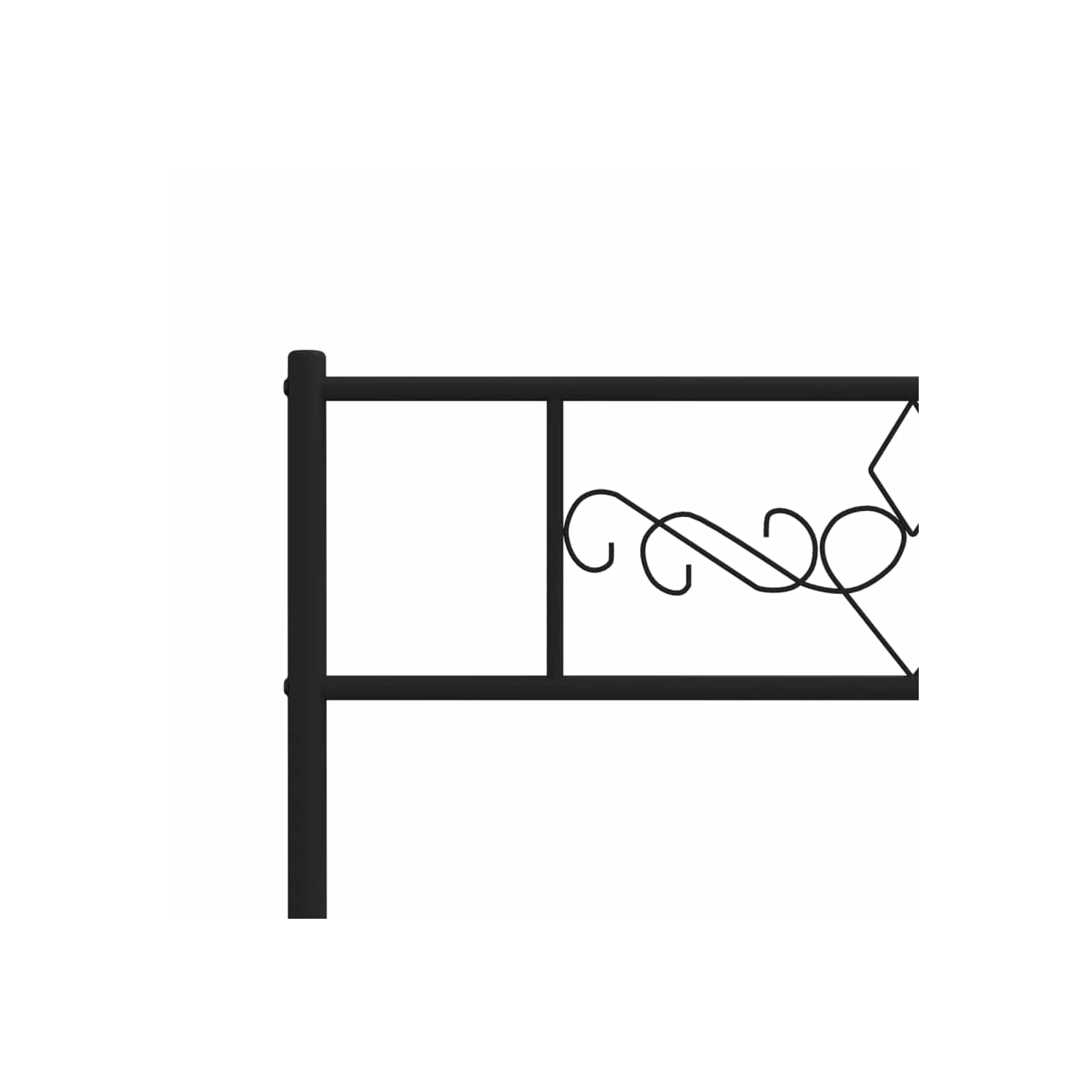 Très grand lit simple noir de 12 po vidaXL avec tête et pied de lit, sans matelas