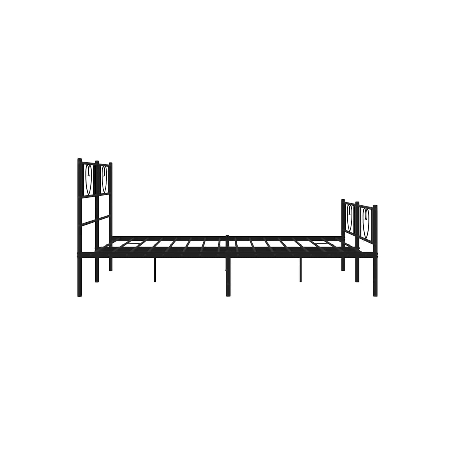 vidaXL Full Metal Bed Frame with Headboard & Footboard, Sturdy Steel, Black, No Mattress