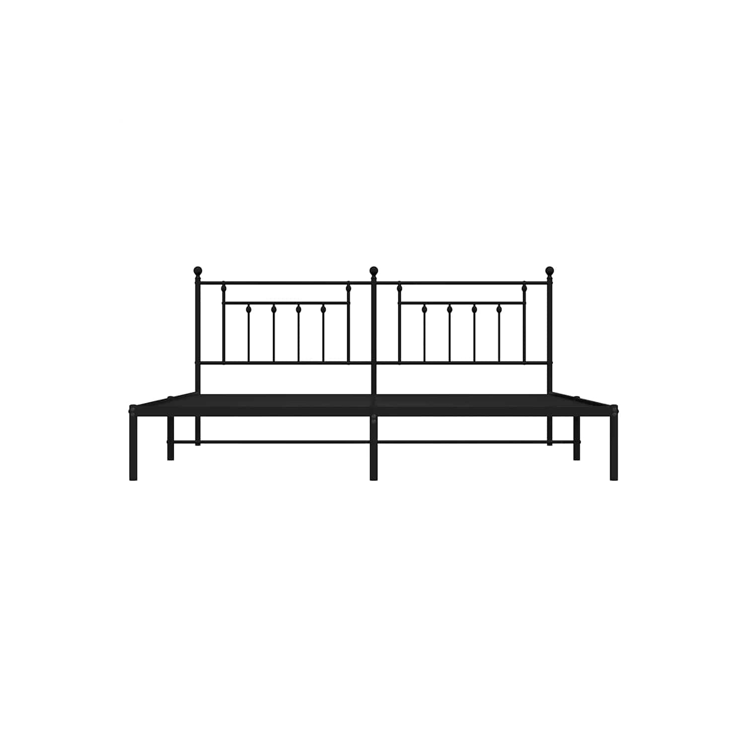 vidaXL 12" Black King Size Metal Bed Frame with Headboard No Mattress