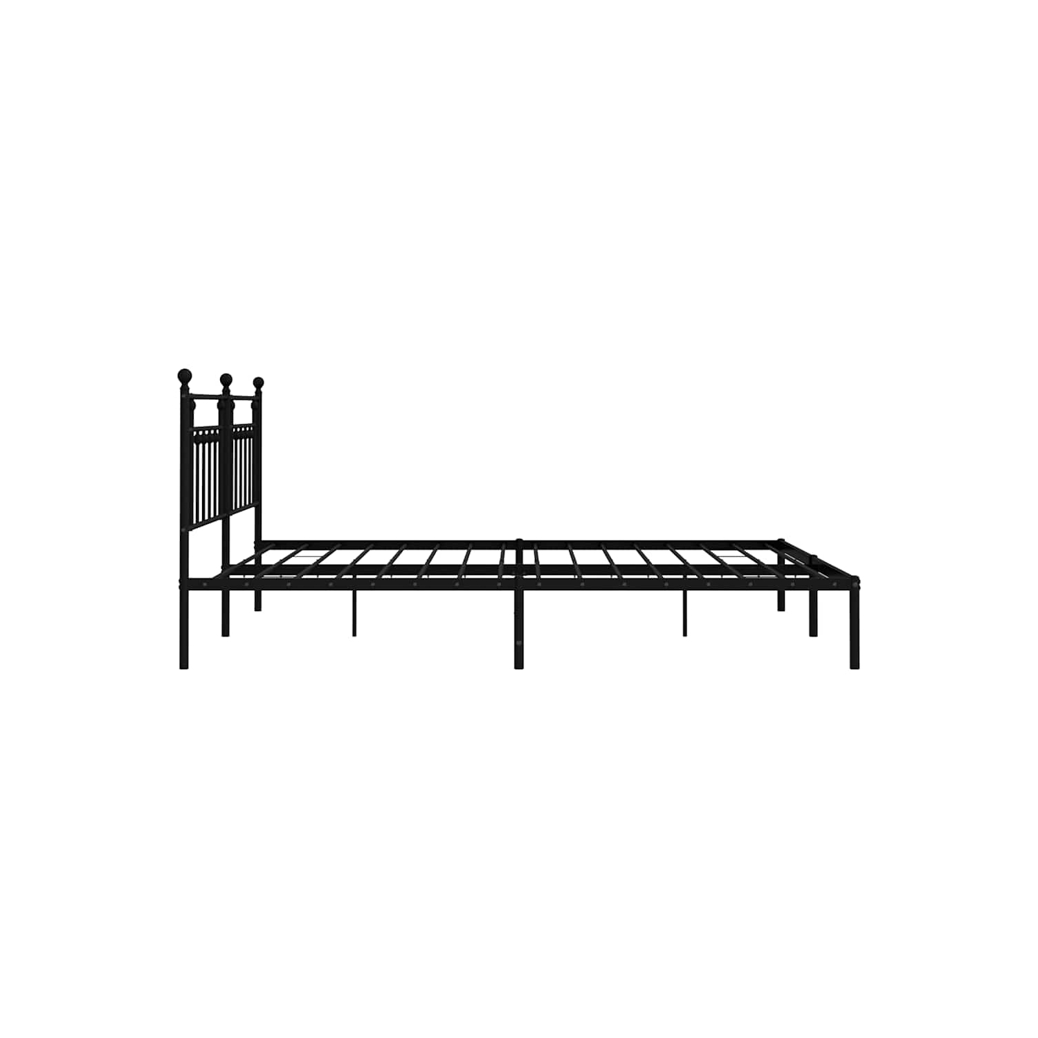 vidaXL 12" Black King Size Metal Bed Frame with Headboard No Mattress