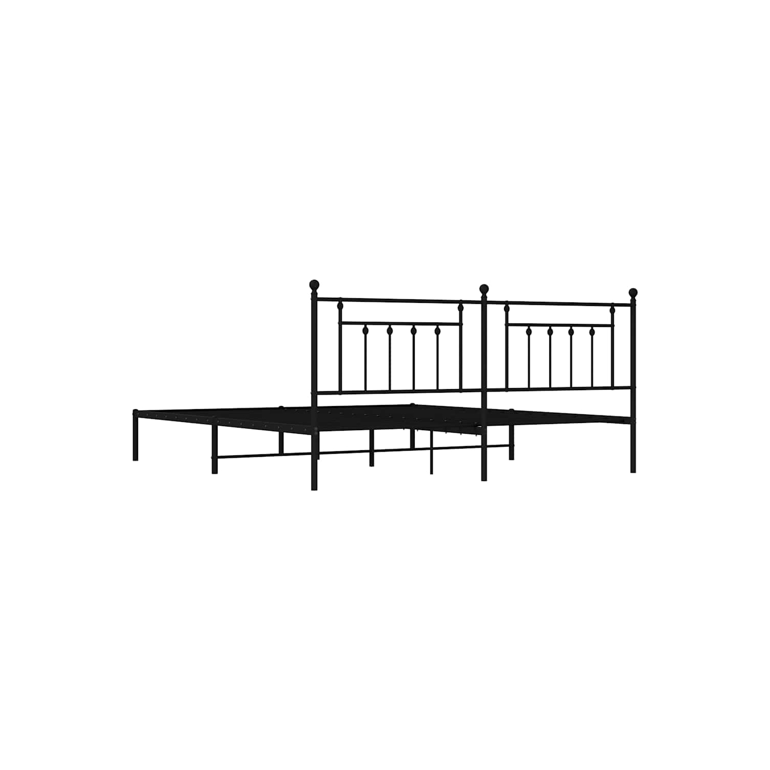 vidaXL 12" Black King Size Metal Bed Frame with Headboard No Mattress