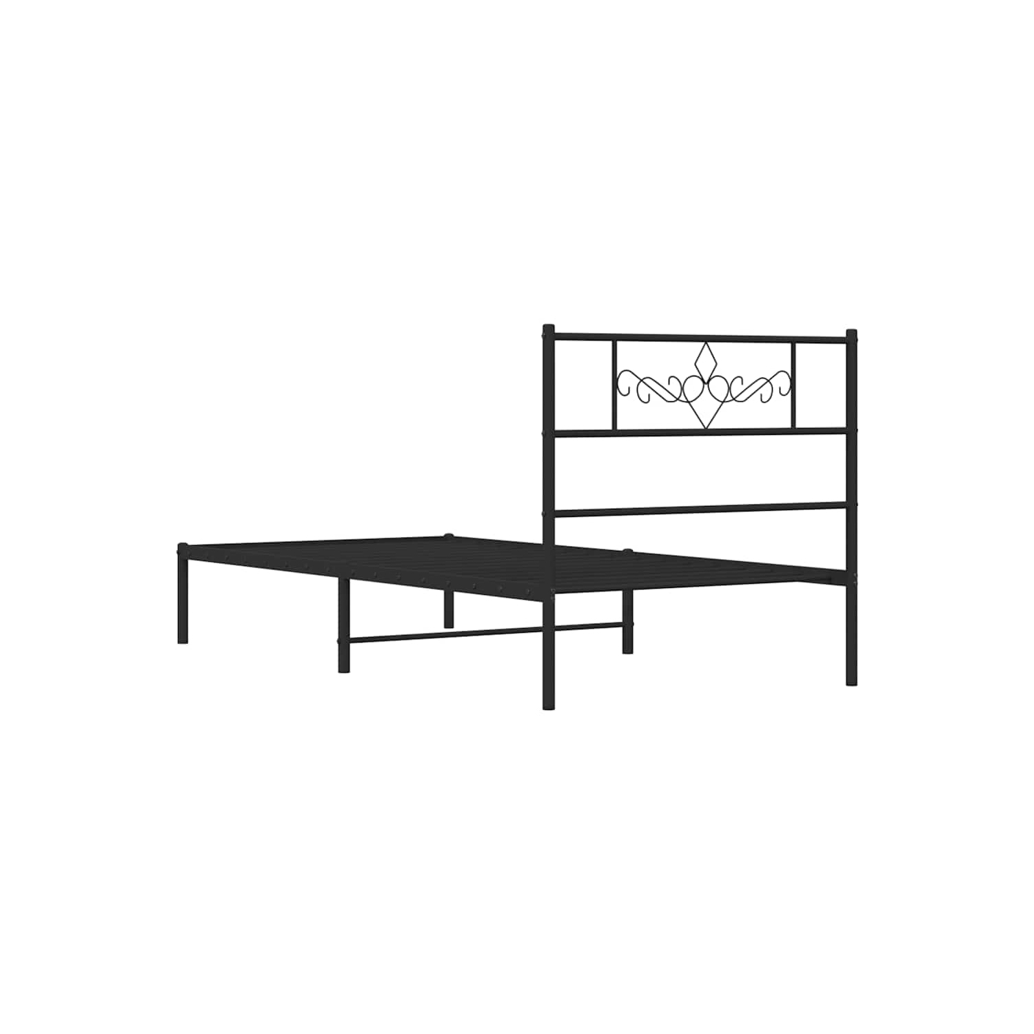vidaXL 12" Black Twin XL Metal Bed Frame with Headboard No Mattress