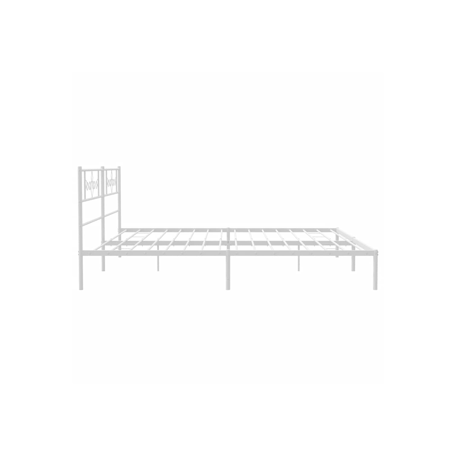 vidaXL 12" White California King Metal Bed Frame with Headboard No Mattress