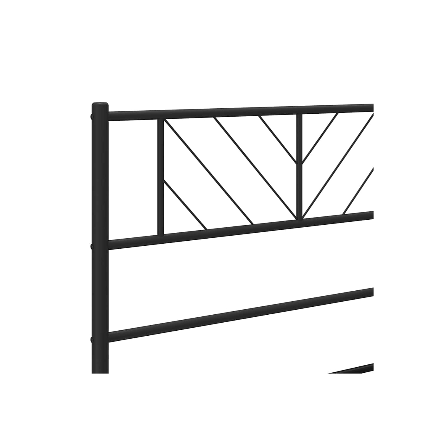 vidaXL Twin XL Metal Bed Frame with Headboard, Sturdy Steel, Black, No Mattress