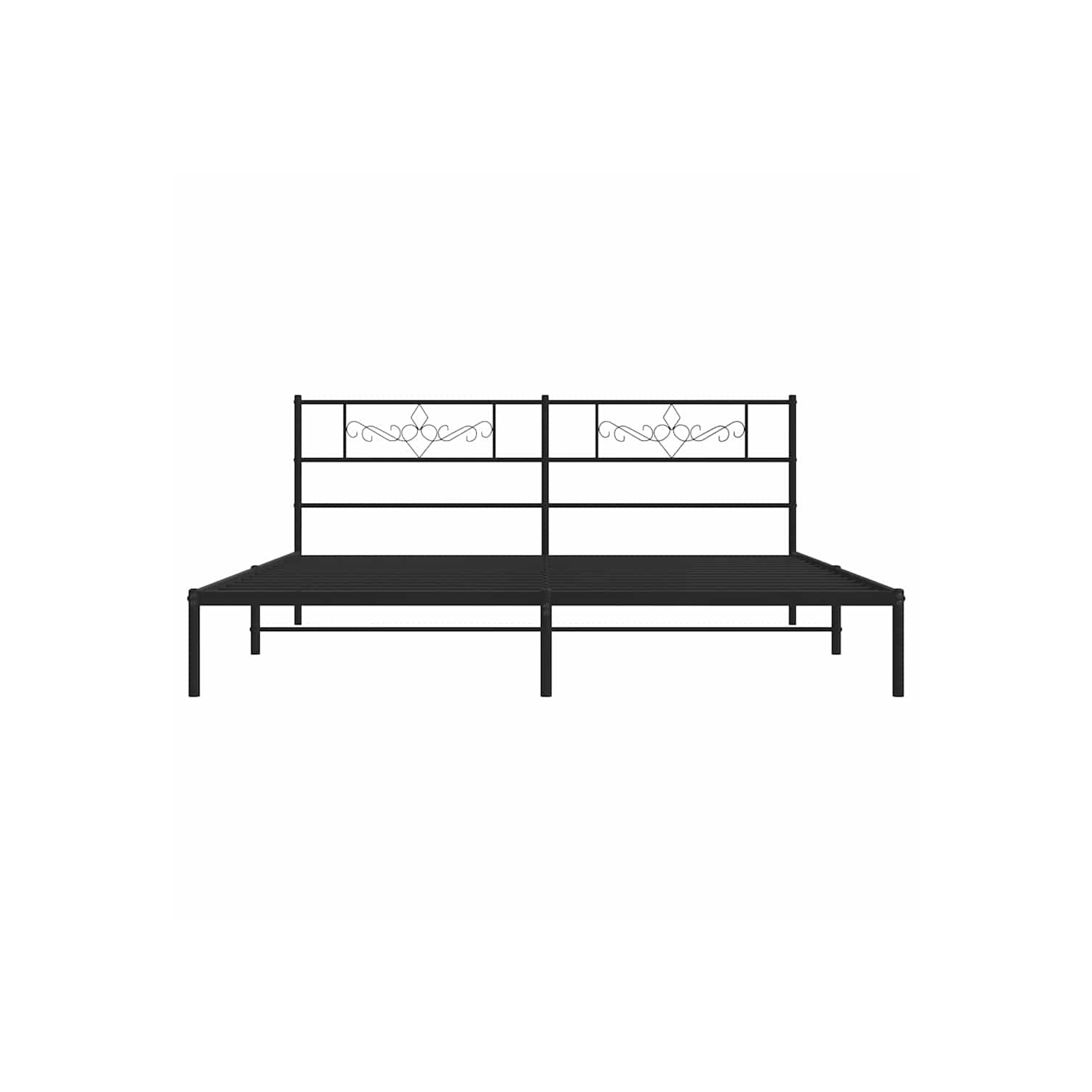 vidaXL 12" Black King Size Metal Bed Frame with Headboard No Mattress