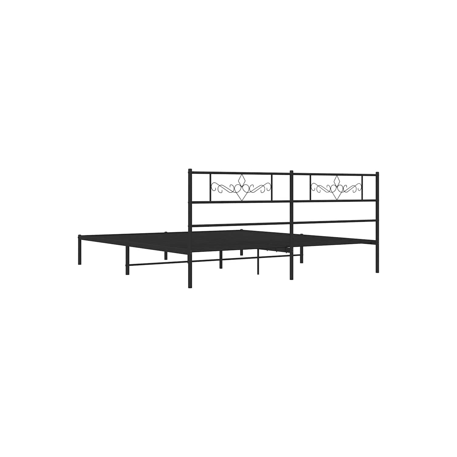 vidaXL 12" Black King Size Metal Bed Frame with Headboard No Mattress