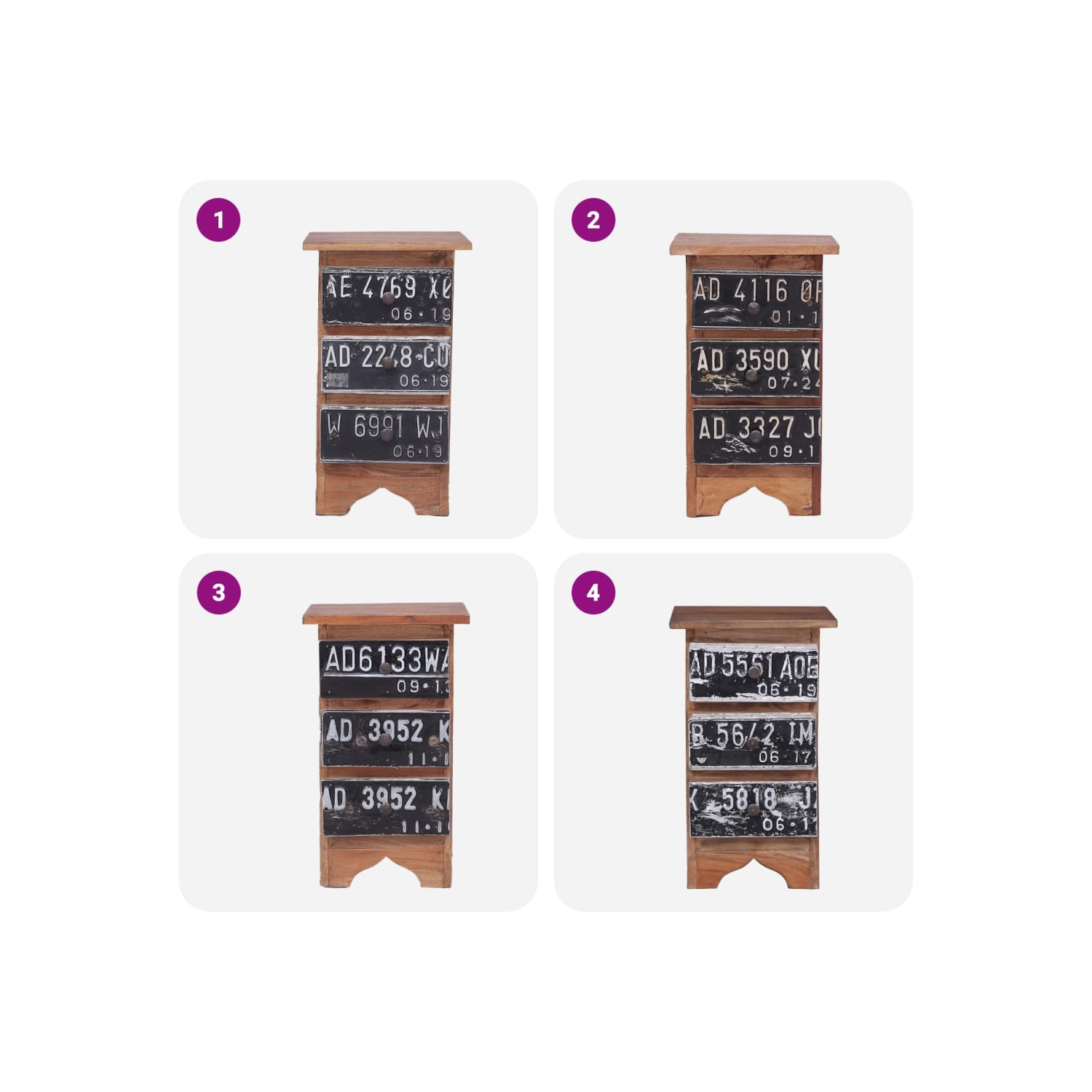 vidaXL Bedside Cabinet 30x30x51 cm Solid Mahogany Wood