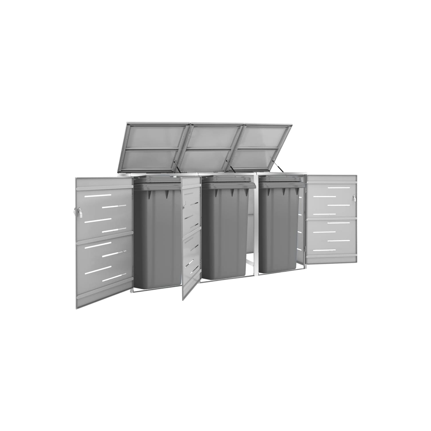 VidaXL triple cabrage 207 x 77,5 x 5 x 112,5 cm acier inoxydable