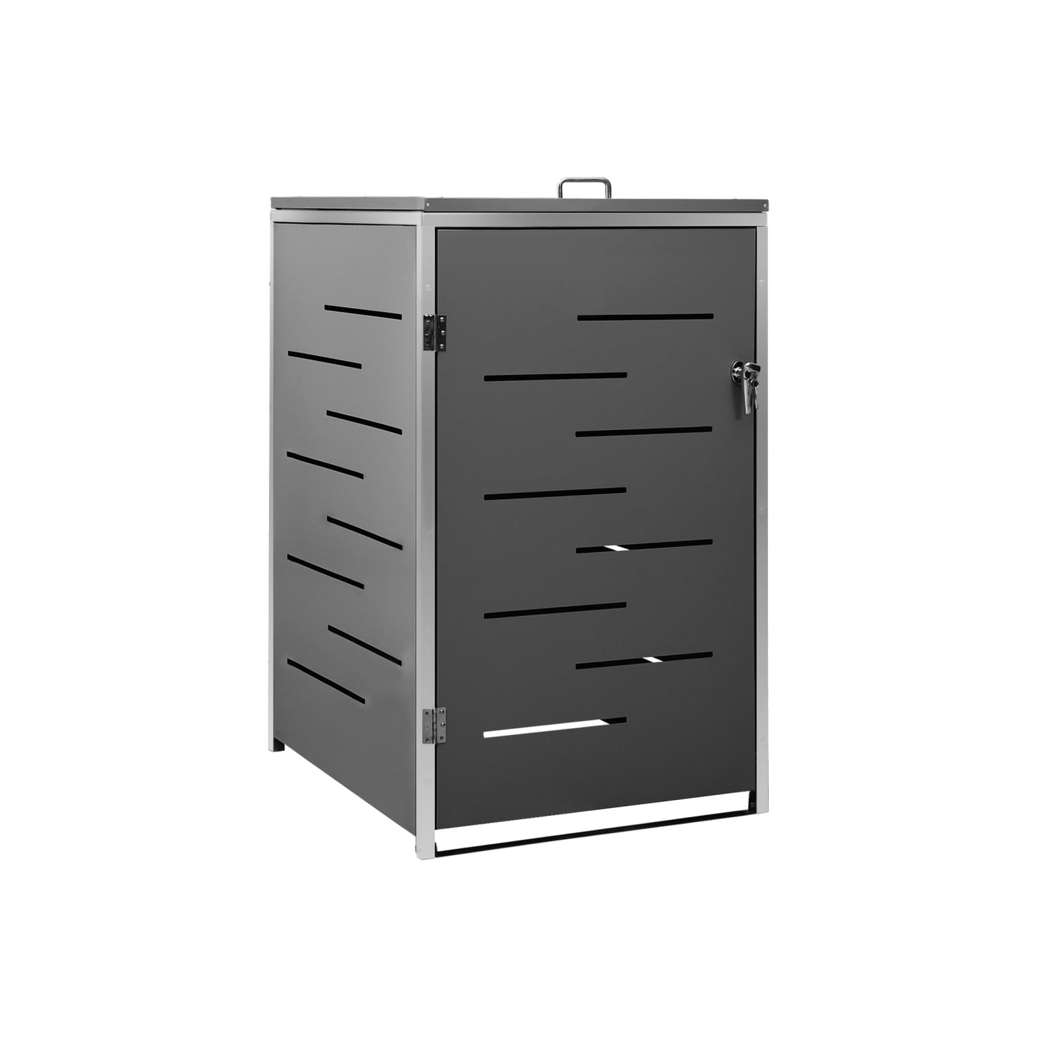 vidaXL Single Wheelie Bin Shed 69x77.5x112.5 cm Stainless Steel