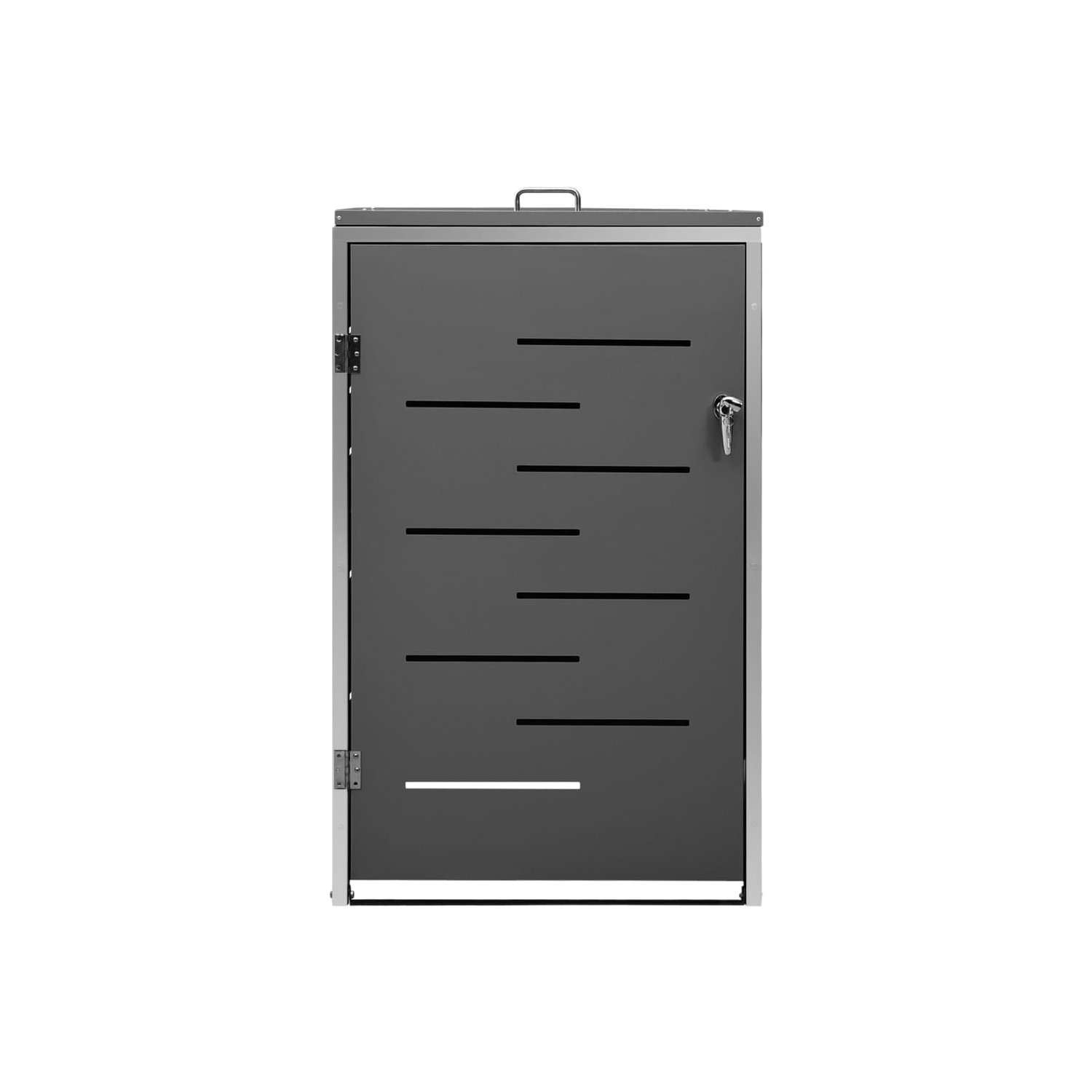 vidaXL Single Wheelie Bin Shed 69x77.5x112.5 cm Stainless Steel