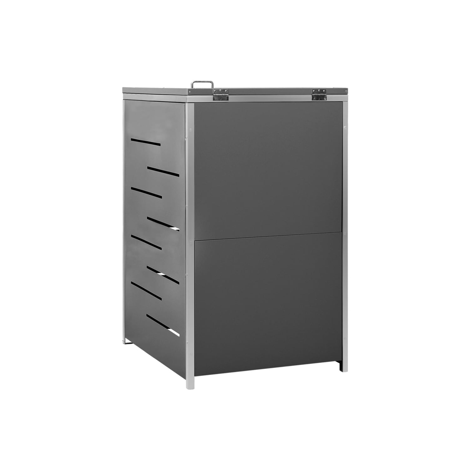 vidaXL Single Wheelie Bin Shed 69x77.5x112.5 cm Stainless Steel