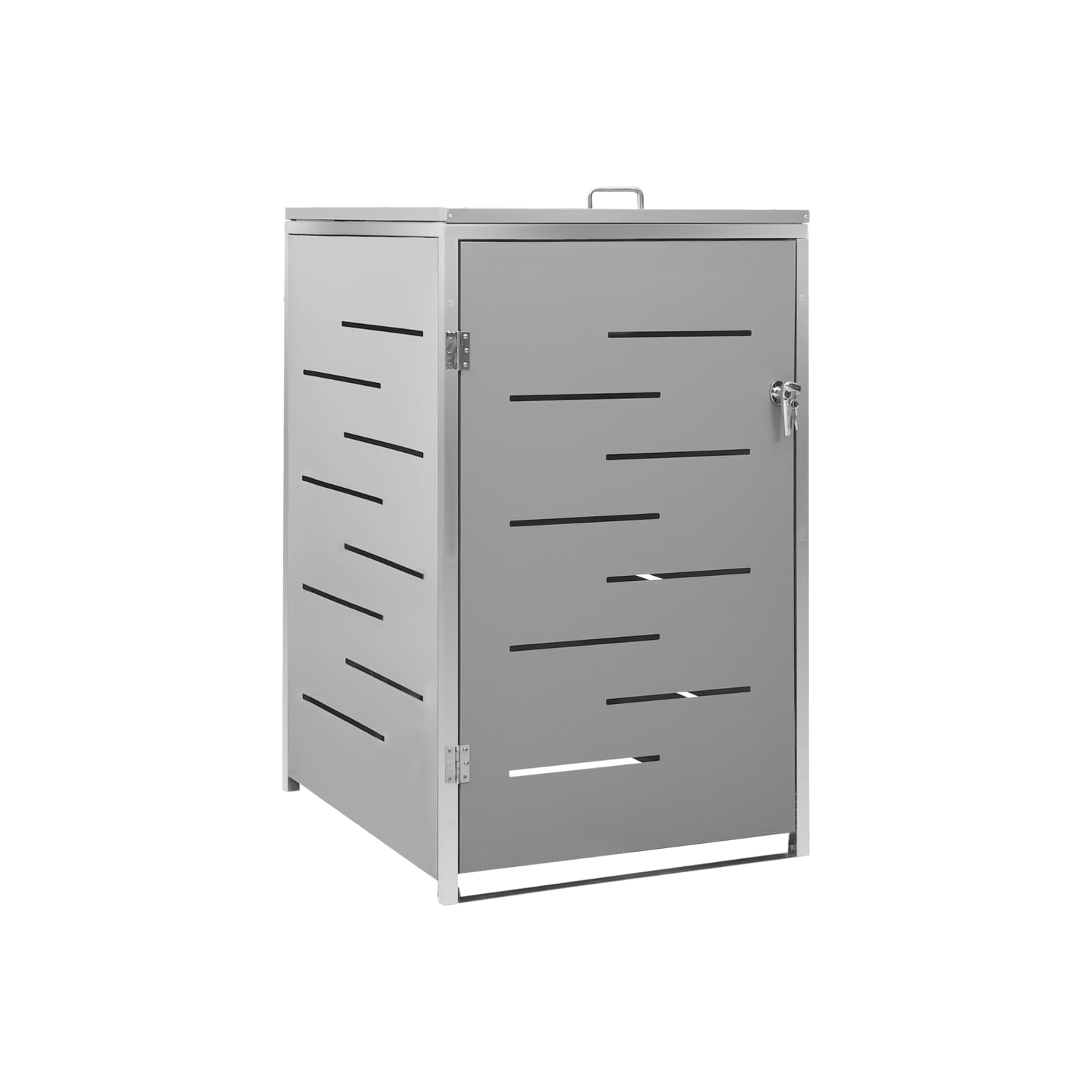 vidaXL Single Wheelie Bin Shed 69x77.5x112.5 cm Stainless Steel