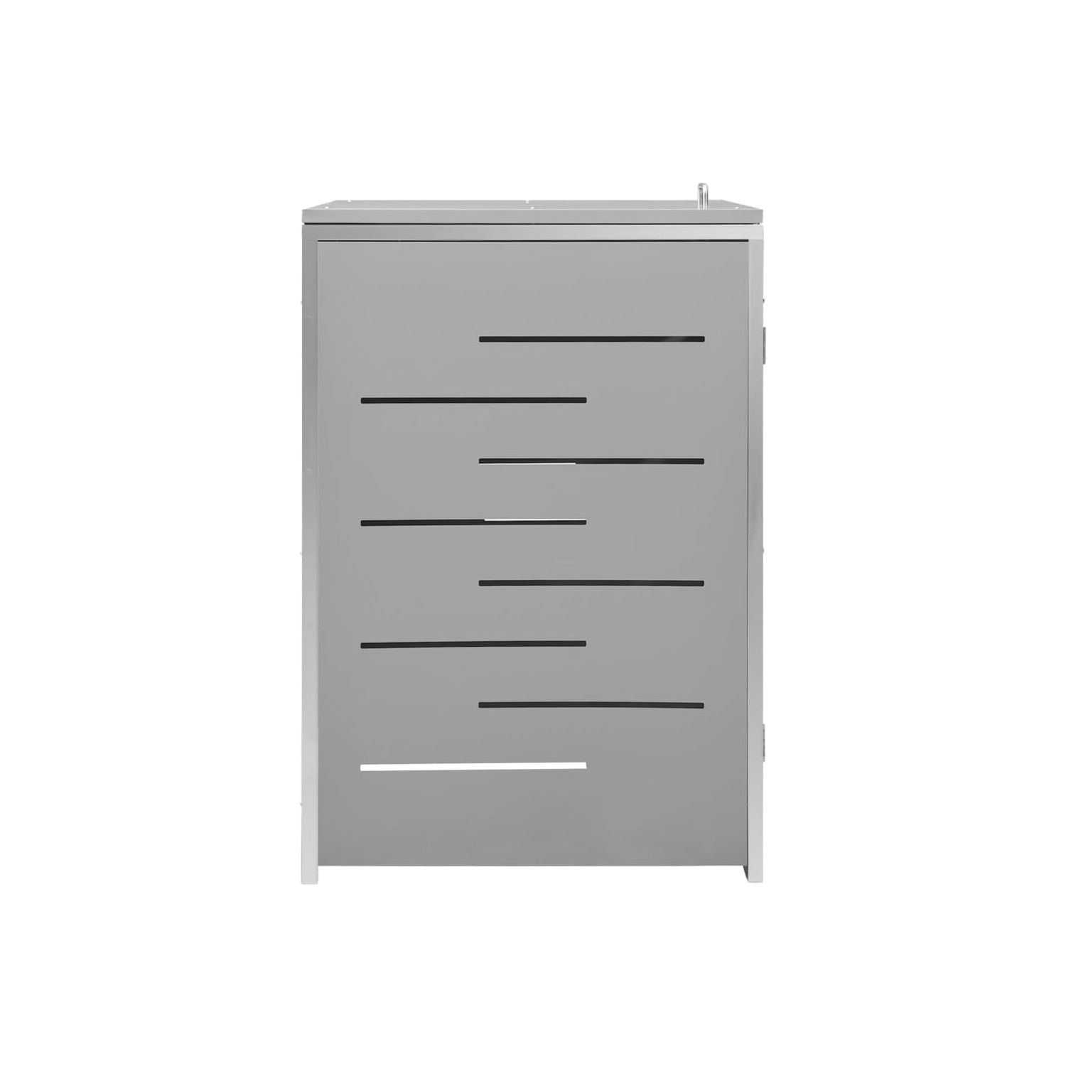 vidaXL Single Wheelie Bin Shed 69x77.5x112.5 cm Stainless Steel