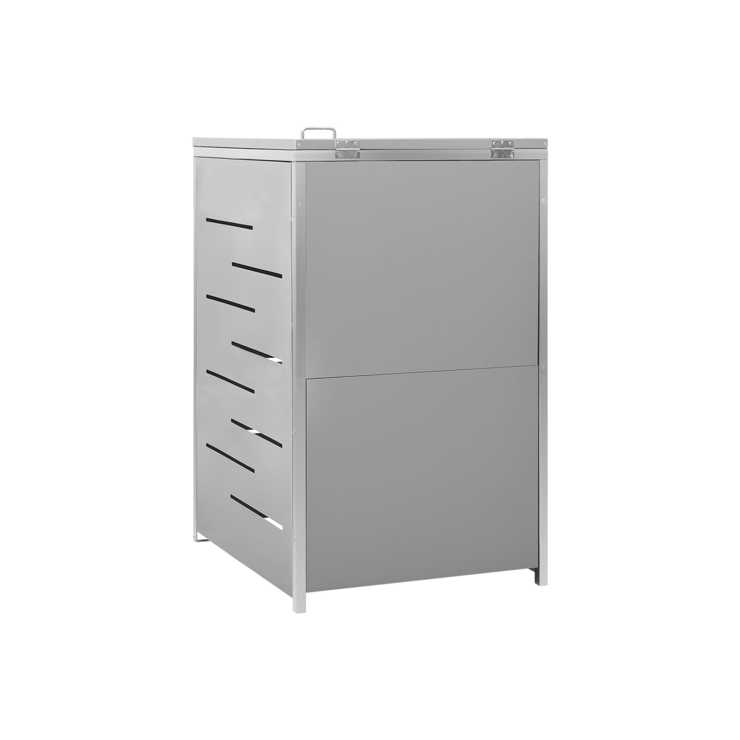 vidaXL Single Wheelie Bin Shed 69x77.5x112.5 cm Stainless Steel