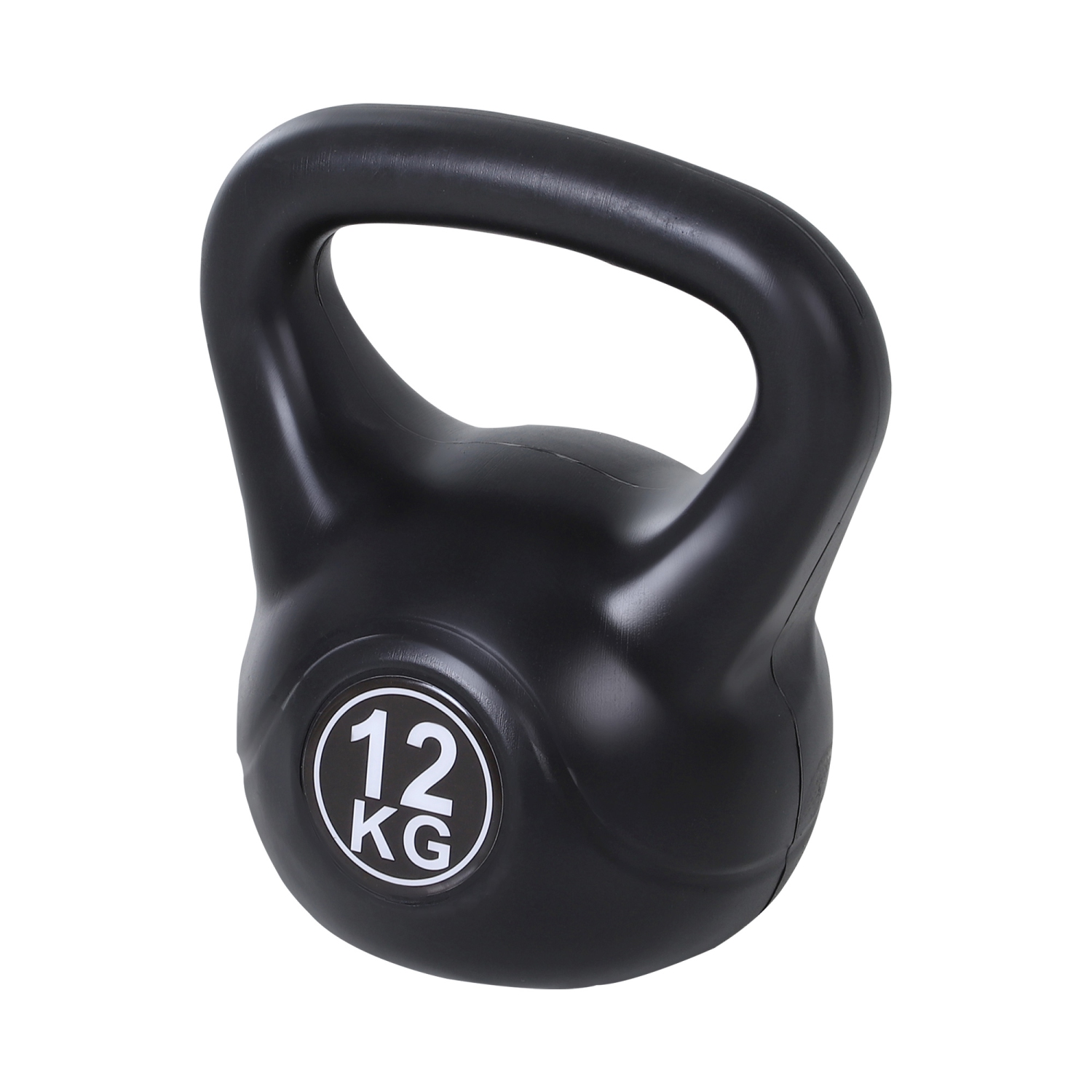Soozier 26lb Fitness Kettlebell, Plastic Exercise Weight with Sand, Weightlifting Tools with Smooth Handle, Noise Reduction for Home, Gym