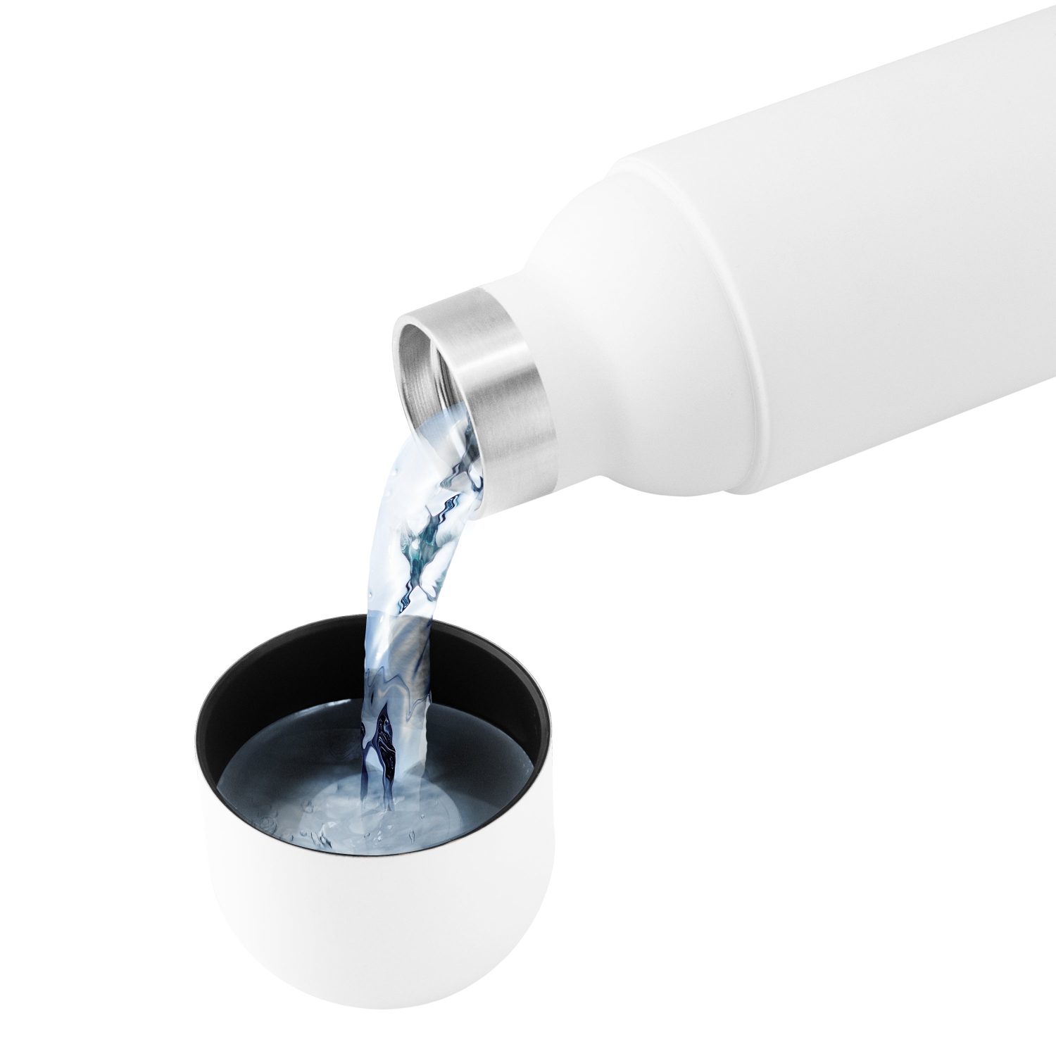 Bouteille d'eau de voyage isotherme à double paroi en acier inoxydable Orb d'Asobu - couvercle pouvant servir de tasse de 14 oz