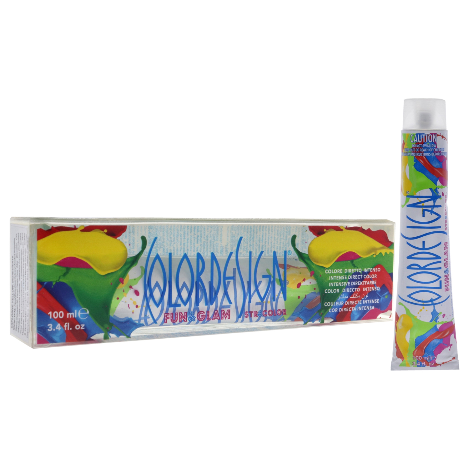 Colorant capillaire Fun and Glam demi-permanent - Jaune explosif par ColorDesign pour unisexe - colorant capillaire 3,4&nbsp;oz