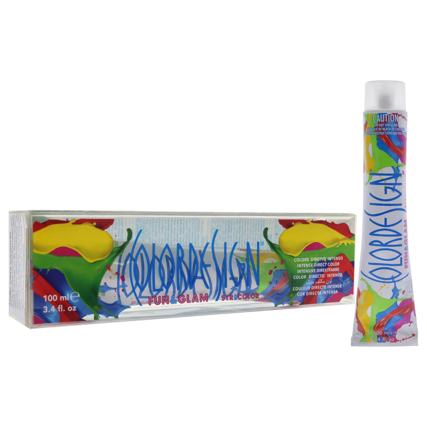 Fun and Glam Demi-Permanent Hair Color - Atomic Green by ColorDesign for Unisex - 3.4 oz Hair Color